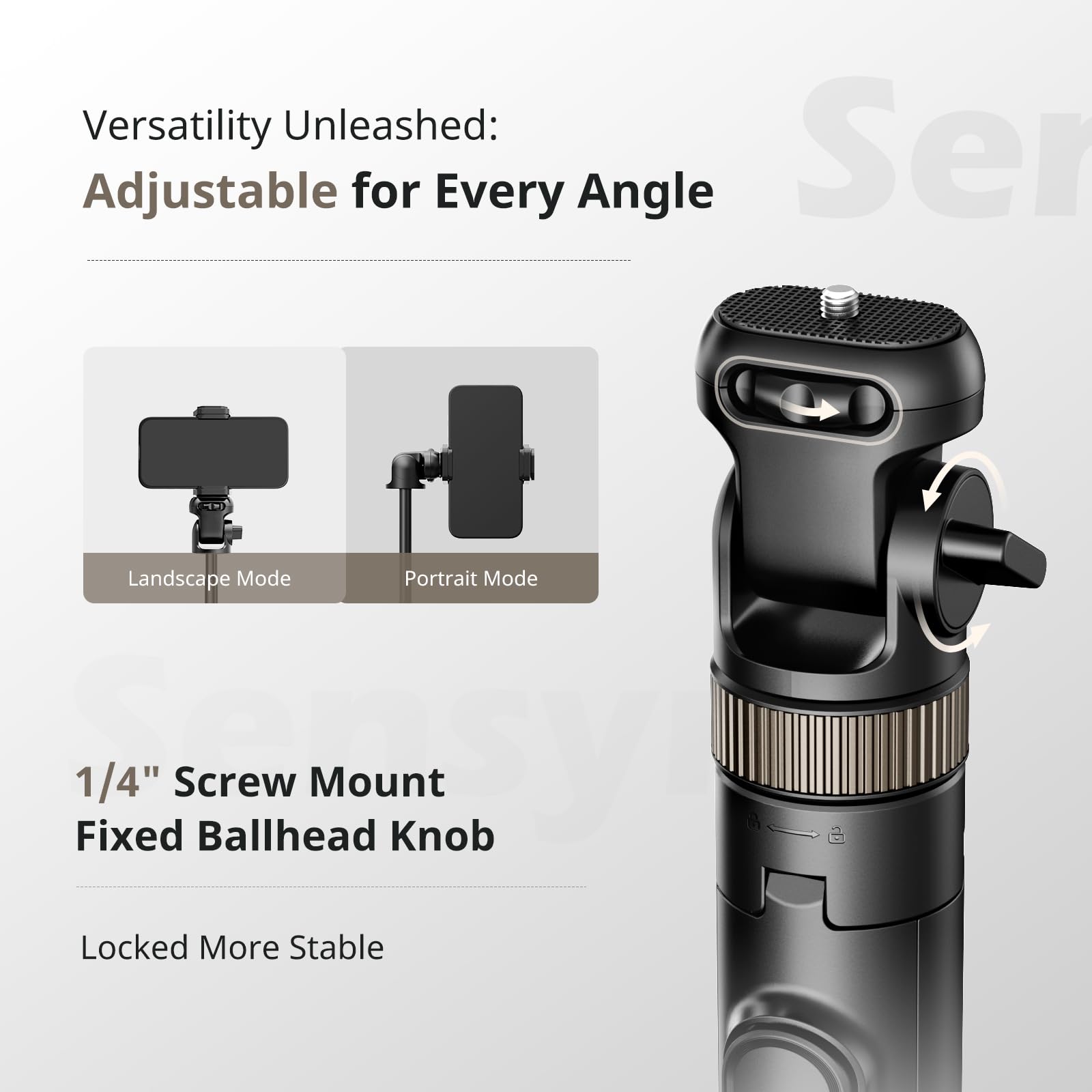 Sensyne 72'''' Phone Tripod, Extendable Tripod For Iphone & Selfie Stick With Detachable Phone Holder & Wireless Remote, Iphone