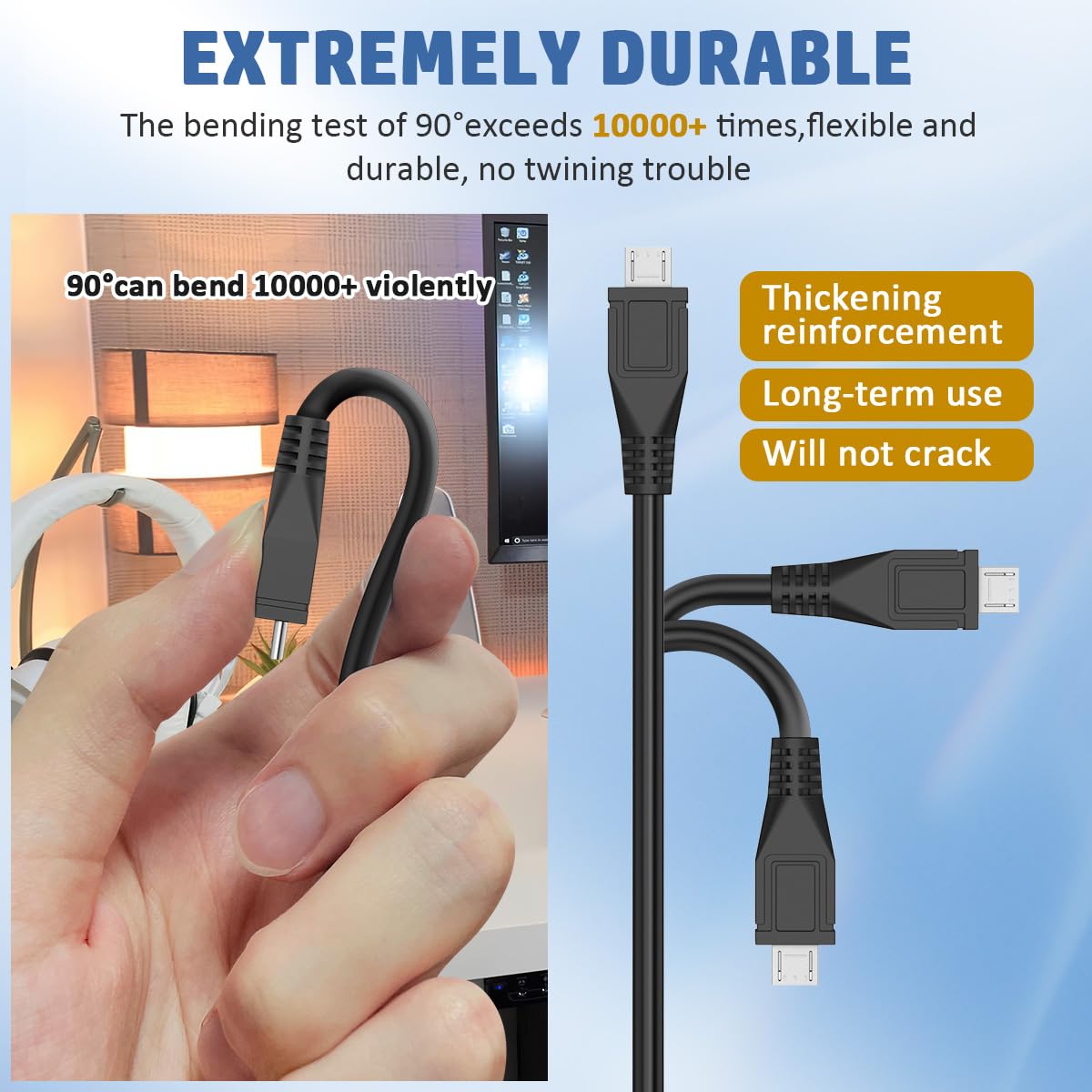 Eagleggo Micro Usb Charging Cable, For Astro Mixamp Pro Tr, Usb 2.0, 6 Foot, Black