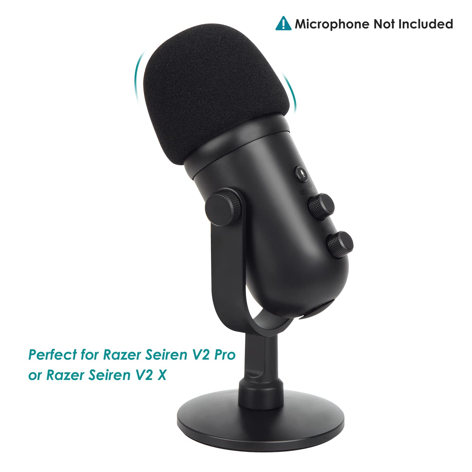 Seiren V2 X Foam Cover or Razer Seiren V2 Pro Mic Pop Filter, Mic Cover Compatible with Razer Seiren V2 Pro and Razer Seiren V2 X USB Microphones, Block POPS by YOUSHARES