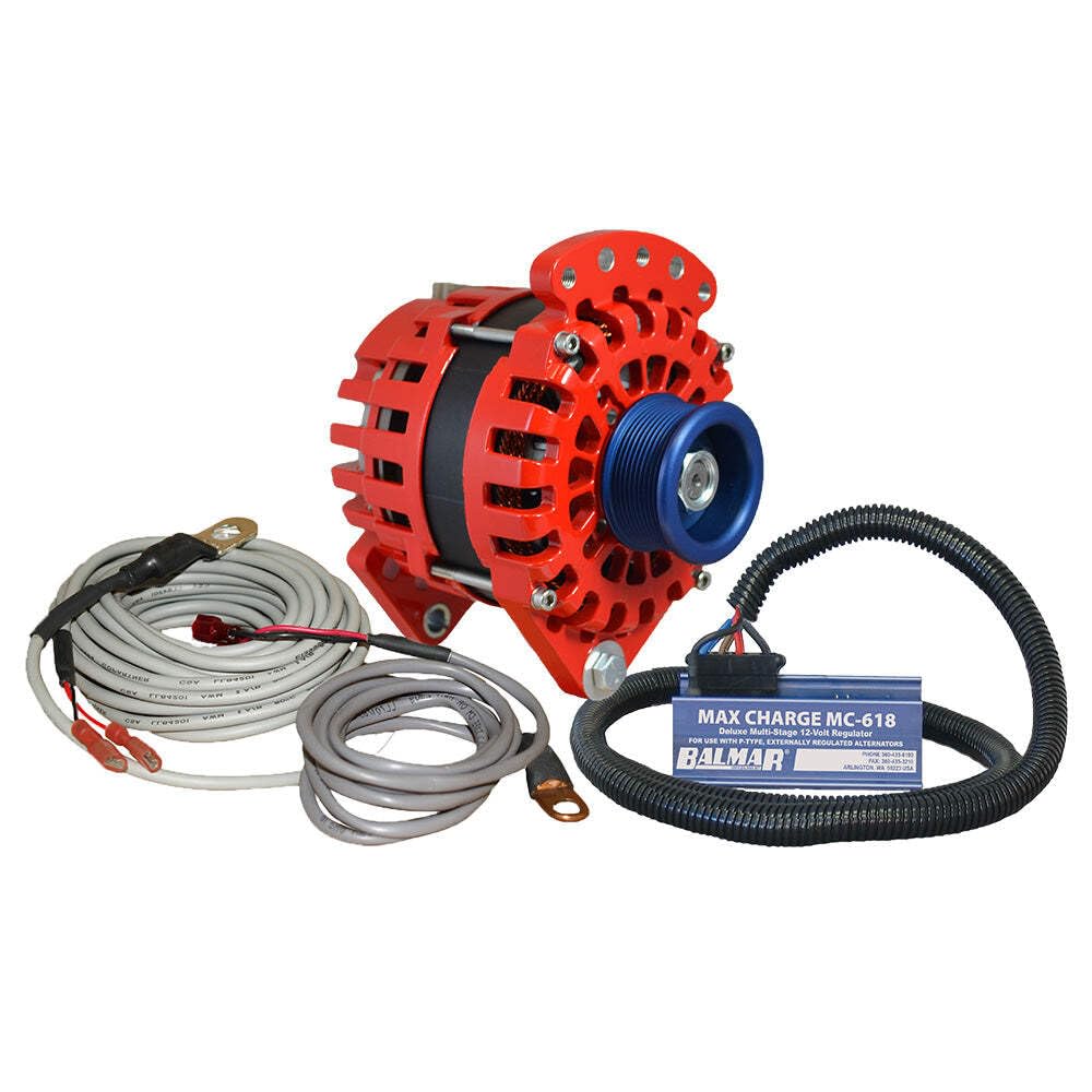 Balmar Alternator 170 Amp Kit 12V 3.15'' Dual Foot Saddle J10 Pulley Regulator &Amp; Temp Sensor,WBAUVB0BVD6QHVF