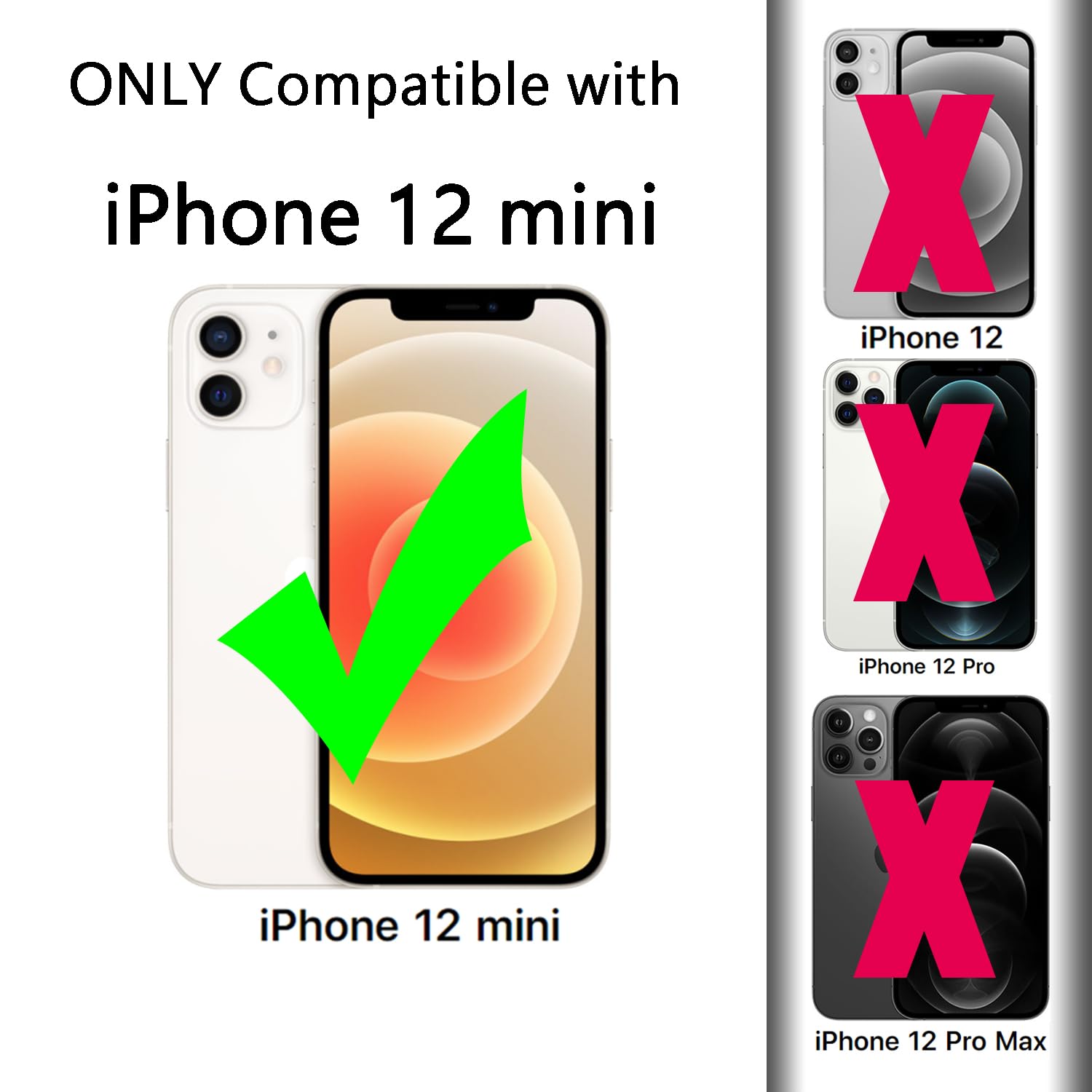 Tenoc Phone Case Compatible With Iphone 12 Mini, Gray Case Clear Shockproof Protective Bumper Slim Cover For 5.4 Inch