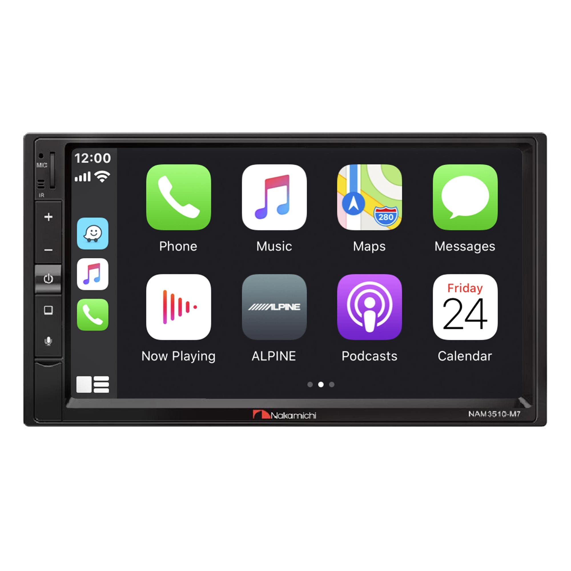 Nakamichi Nam3510 M7 7' Touchscreen In Dash Double Din Stereo Compatible With Apple Carplay & Android Auto