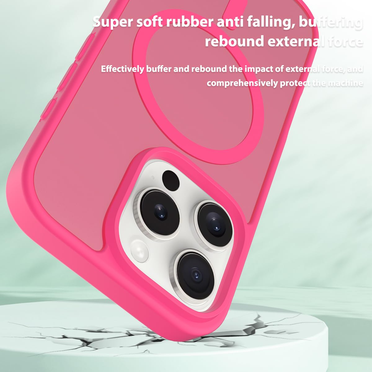 Magnetic For Iphone 16 Pro Case 6.3 Inch [Compatible With Magsafe] [Military Grade Protection] Translucent Matte Back Bumper Pho