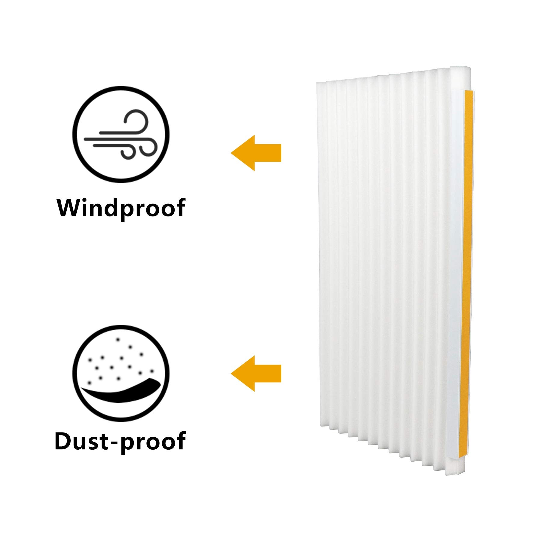 Lbg Products Window Air Conditioner Foam Insulation Panels, Ac Side Insulating Panel Kit, 2 Pack,White Beige, 17In High X 9In Wi