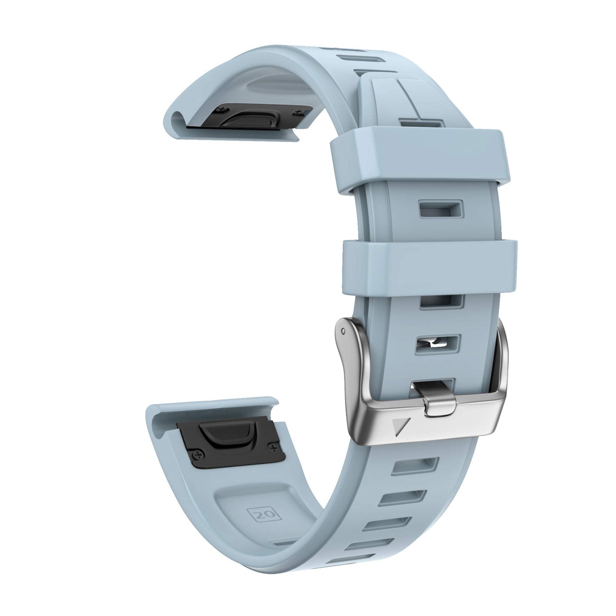 Notocity Compatible Fenix 5S Plus Band Silicone Sport Watch Bands - Fenix 5S/5S Plus/6S/6S Pro/D2 Delta S - Sea Blue Silver Buck