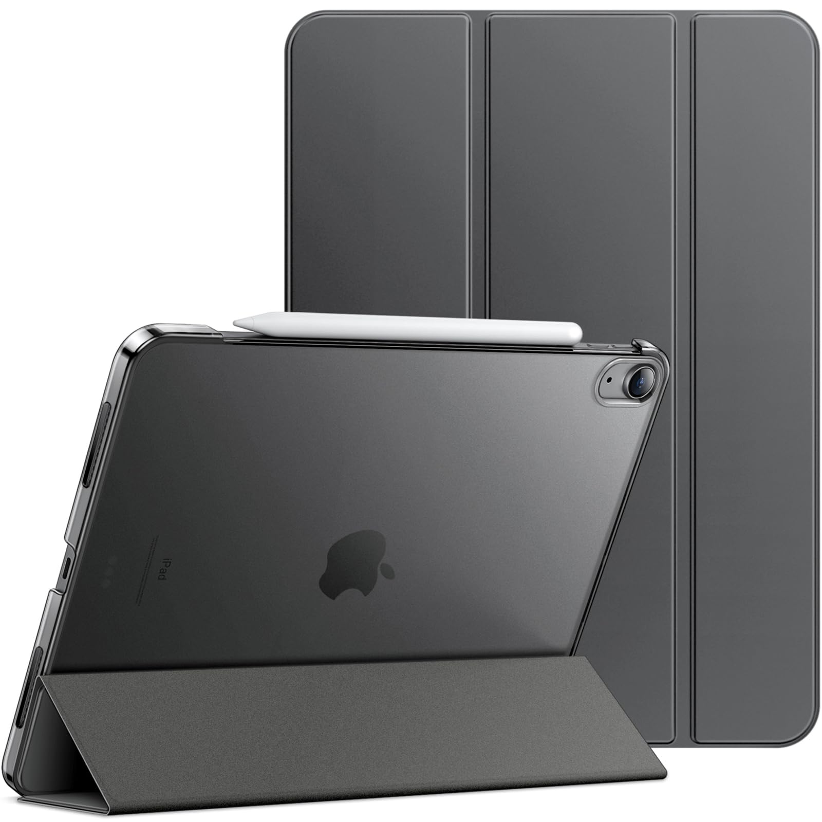 JETech Case for iPad Air 13-Inch M2 (2024), Slim Stand Hard Back Shell Smart Cover with Auto Wake/Sleep (Space Gray)
