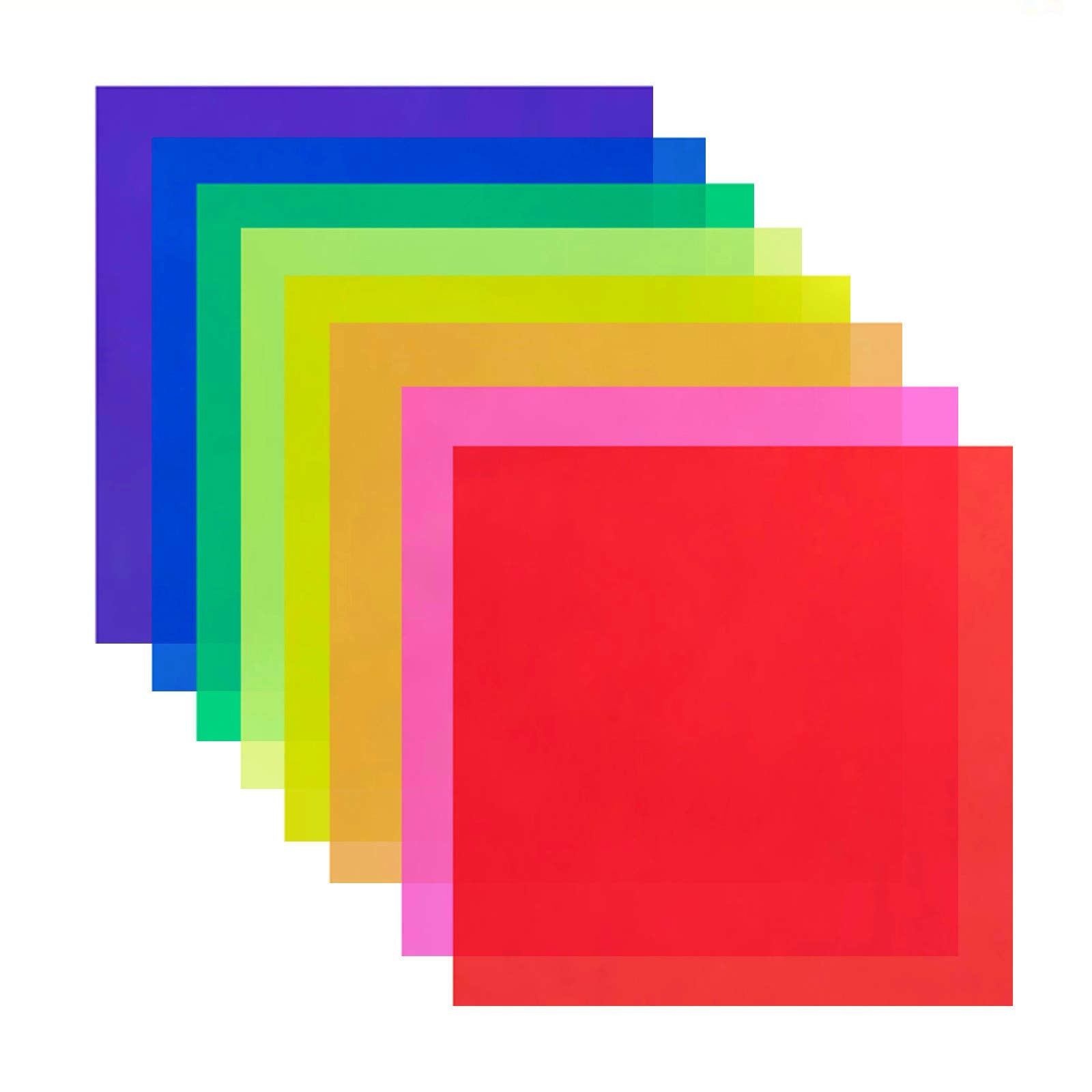Banltre 8 Pieces 12 X 12 Inches Transparent Color Correction Lighting Gel Filter   Colored Gel Light Filter Plastic Sheet
