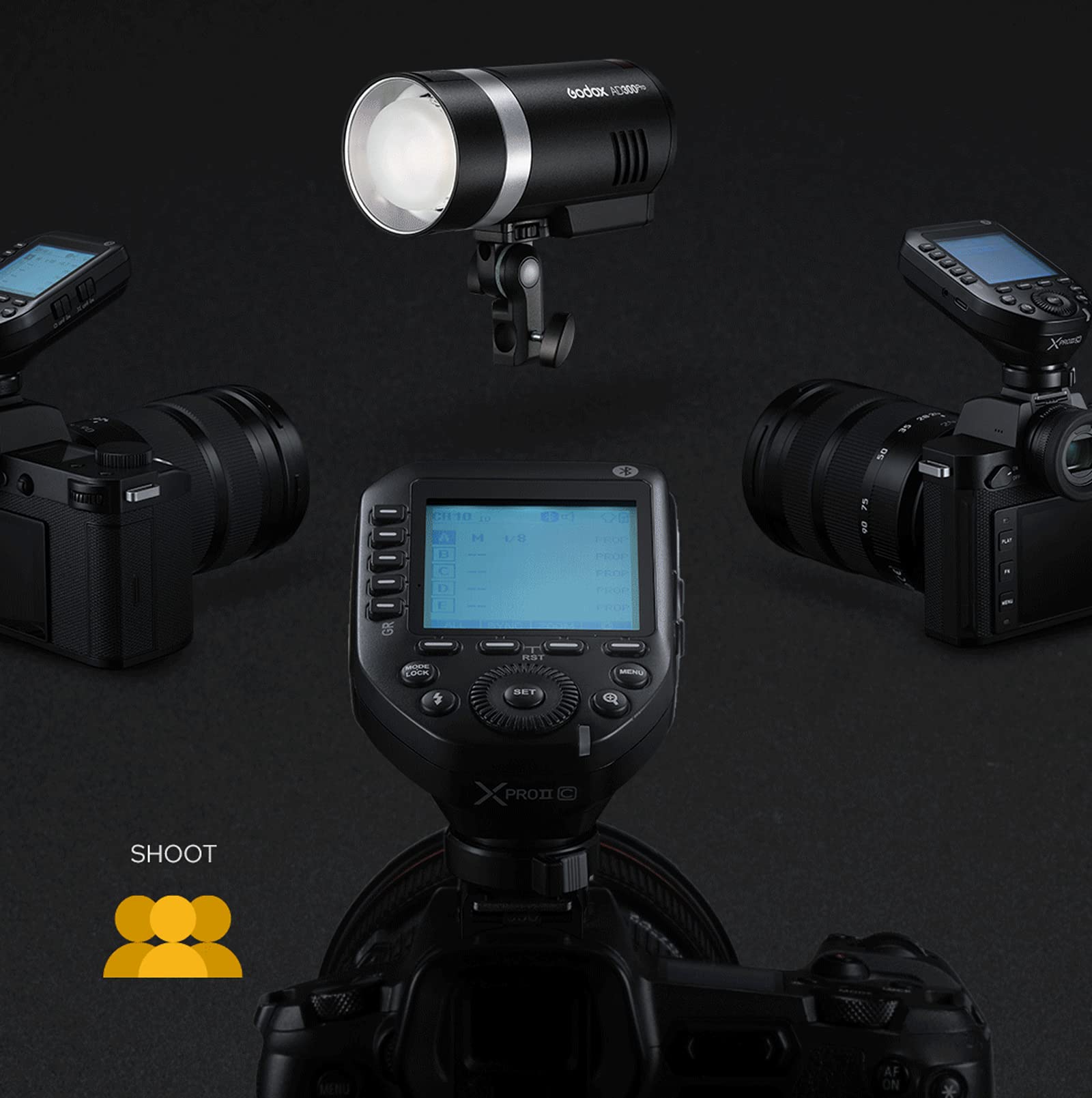 Godox Xproii S Ttl 2.4G Wireless High Speed Sync 1/8000S, 11 Customizable Functions,5 Group Button,4 Function Buttons Offer Conv