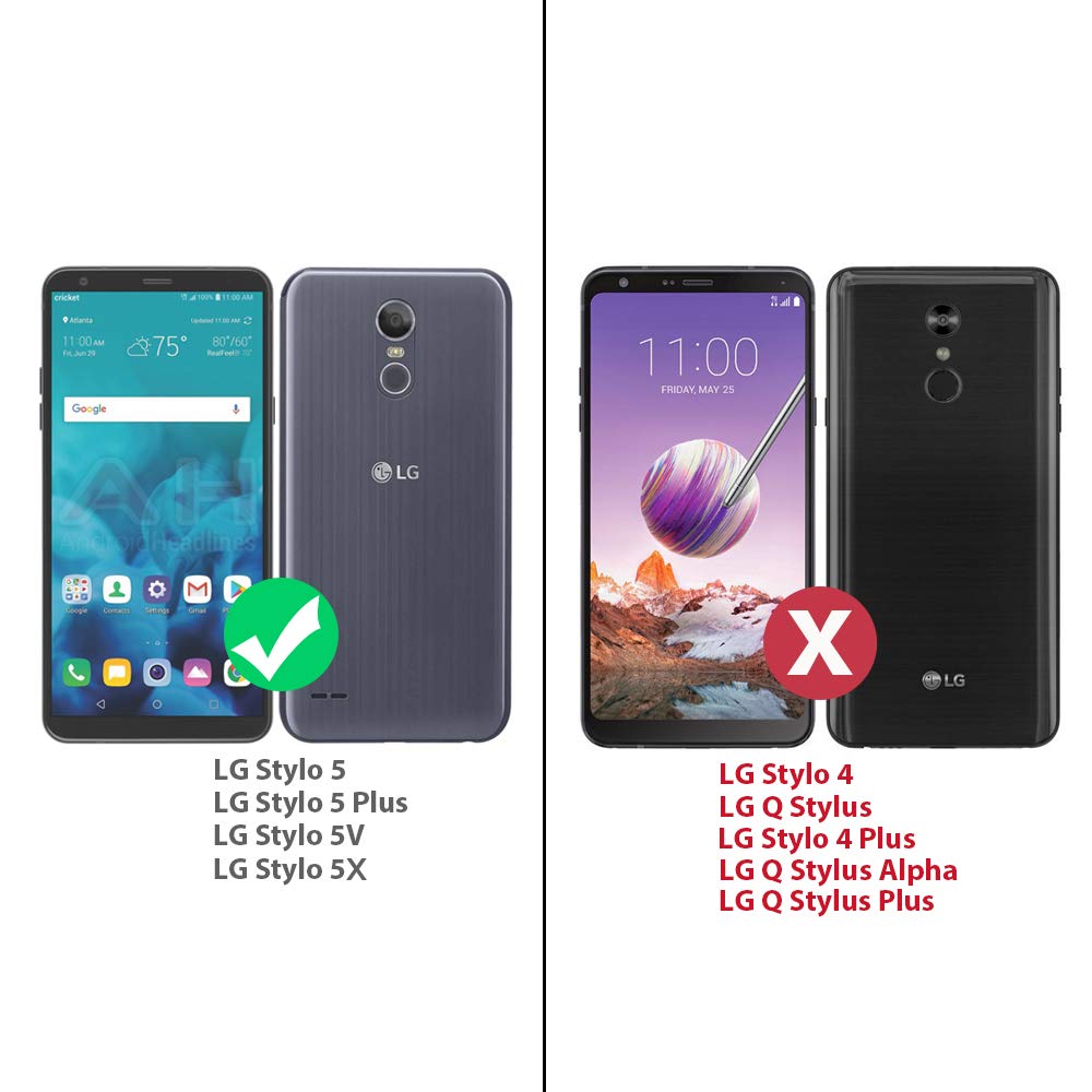 Tjs Phone Case Compatible With Lg Stylo 5/Stylo 5 Plus/Stylo 5V/Stylo 5X, Defender Metal Ring Magnetic Support Kickstand Heavy D