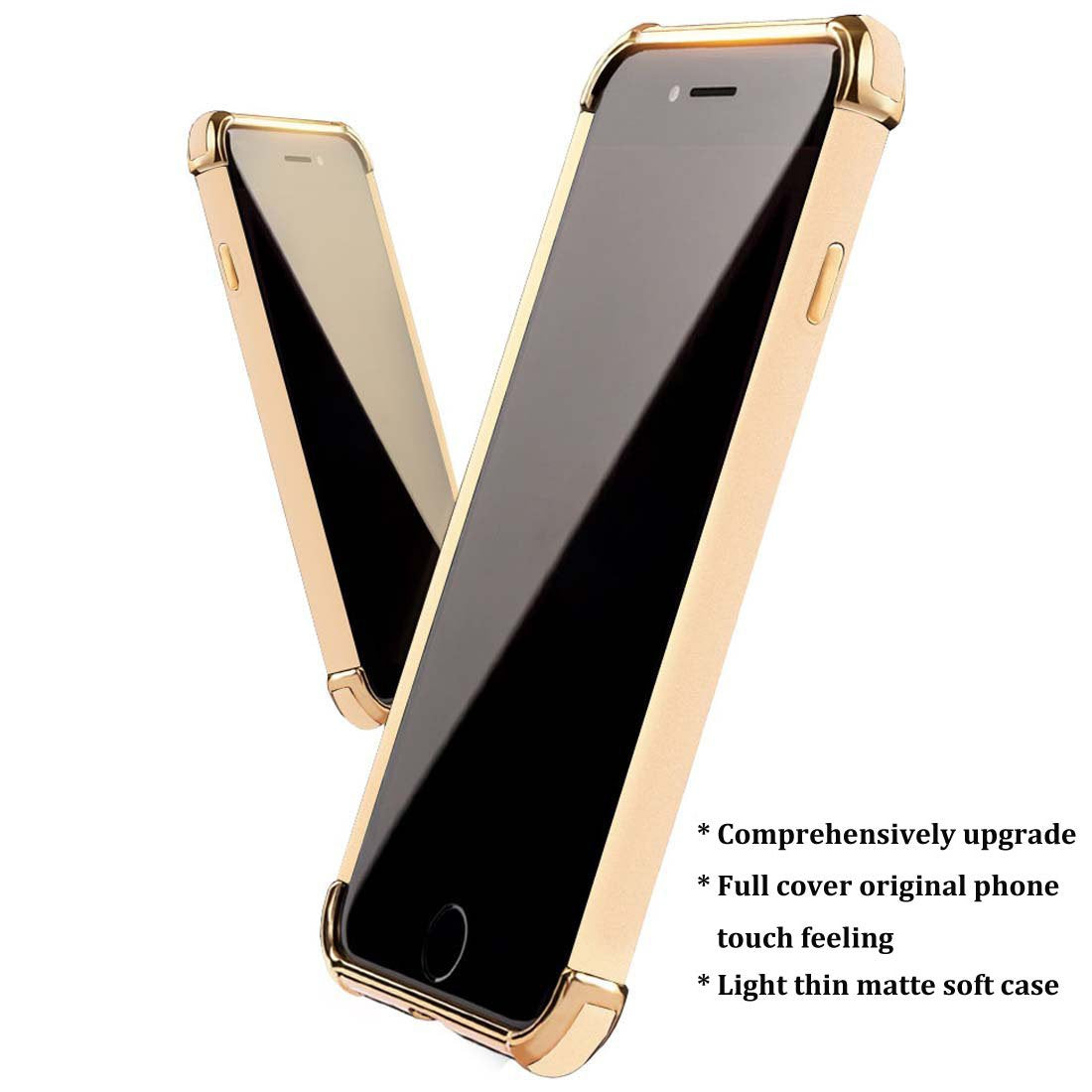 Tverghvad For Iphone 7/8 Case, Ultra Thin Flexible Soft Matte Phone Case Compatible For Iphone 7/ Iphone 8 (Gold)