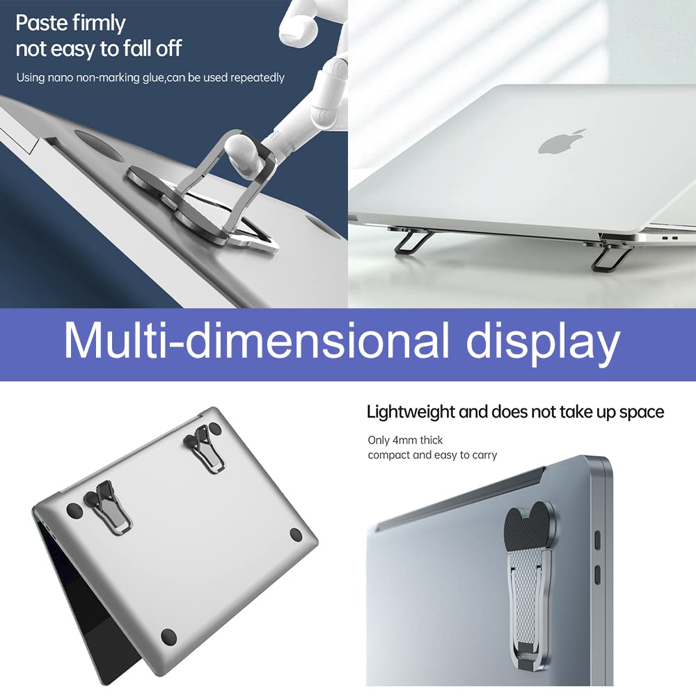 Muchly Keyboard Stand 2Pcs,Portable Invisible Laptop Stand For With 2 Adjustable Angles For Desk,Mini Aluminum Cooling Pad,With
