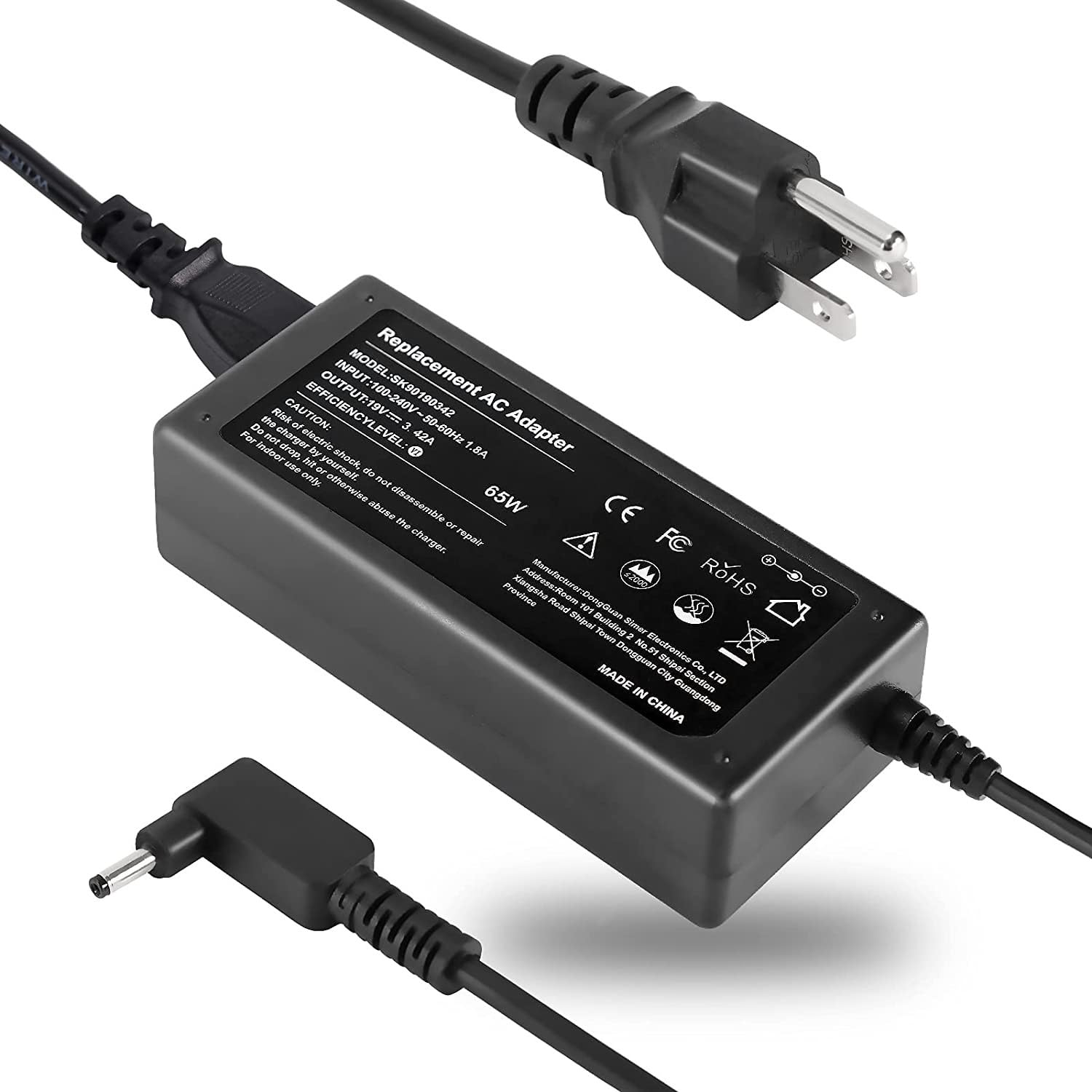 N15Q8 N15Q9 N16P1 N20C5 65W 19V 3.42A Charger Replacement For Acer Laptop Ac Adapter A13 045N2A A11 065N1A Pa 1450 26 Aspire 1 5 R15 Slim A515 54 Chromebook C738T C740 Spin 1 3 5 Swift 3 Power Cord