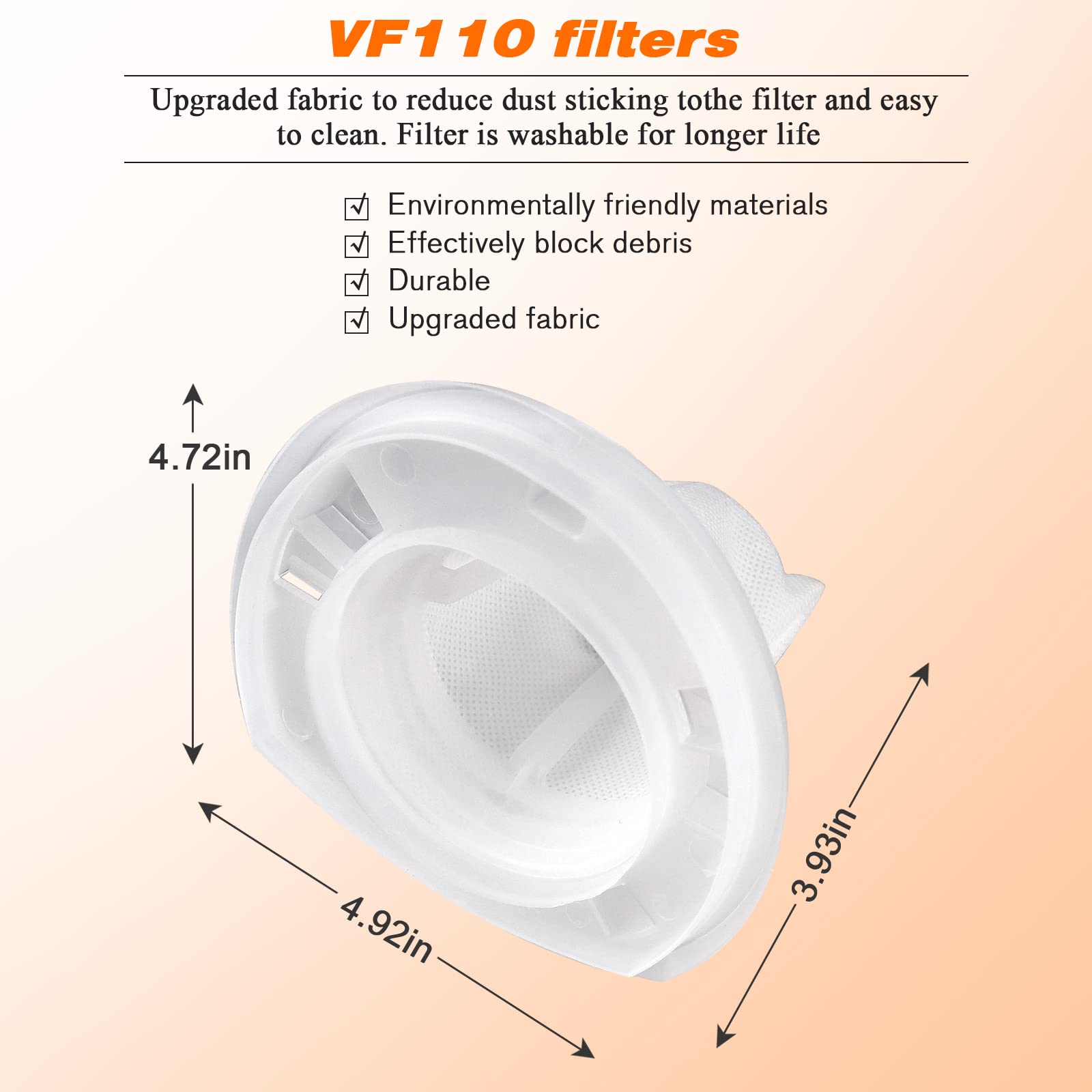 12 Pack Vf110 Filters Replacement For Black And Decker Hand Vacuum Filter By Blutoget   Replaces Chv1410L Hhvi315Jo42 Chv9610 Ch