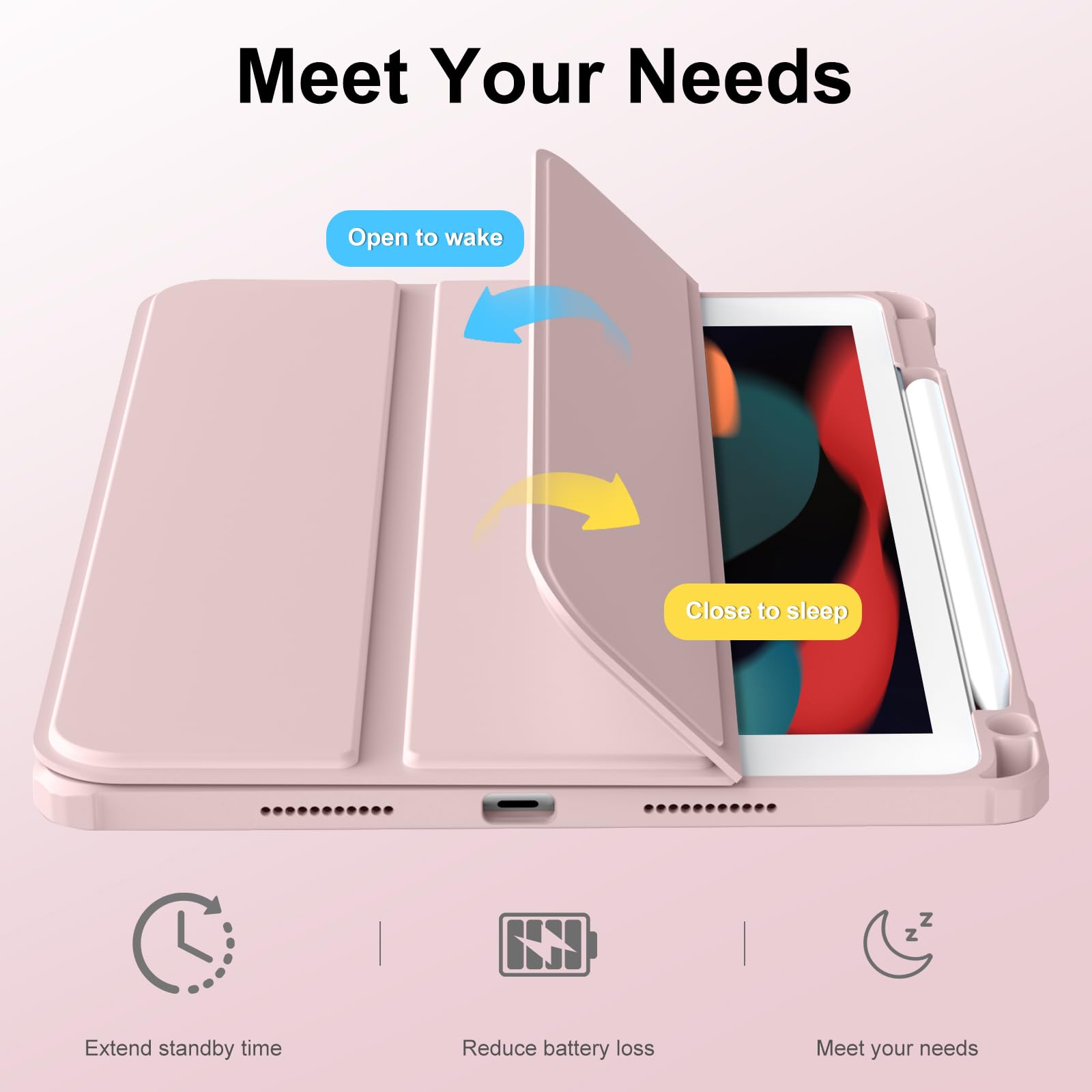 Jksml Case For Ipad 9Th/8Th/7Th Generation 10.2 Inch, Case With Pencil Holder For Ipad 9/8/7 2021/2020/2019, Hard Back Cover, Au