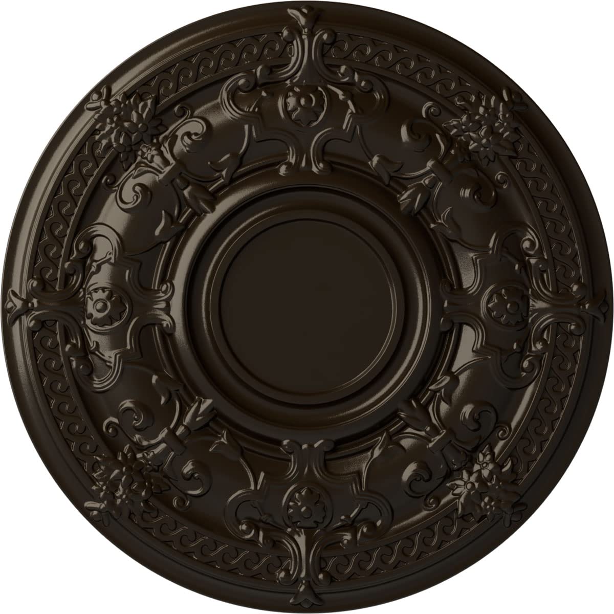 Ekena Millwork Cm33Dashf Dauphine Ceiling Medallion, 33 7/8''Od X 1 3/8''P (Fits Canopies Up To 13 1/4''), Hand Painted Stone He