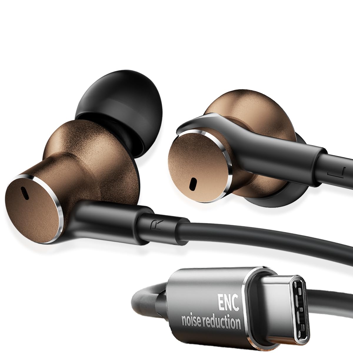 Type C Wired Earbuds with NoiseCanceling Immersive Bass Headphones In Ear