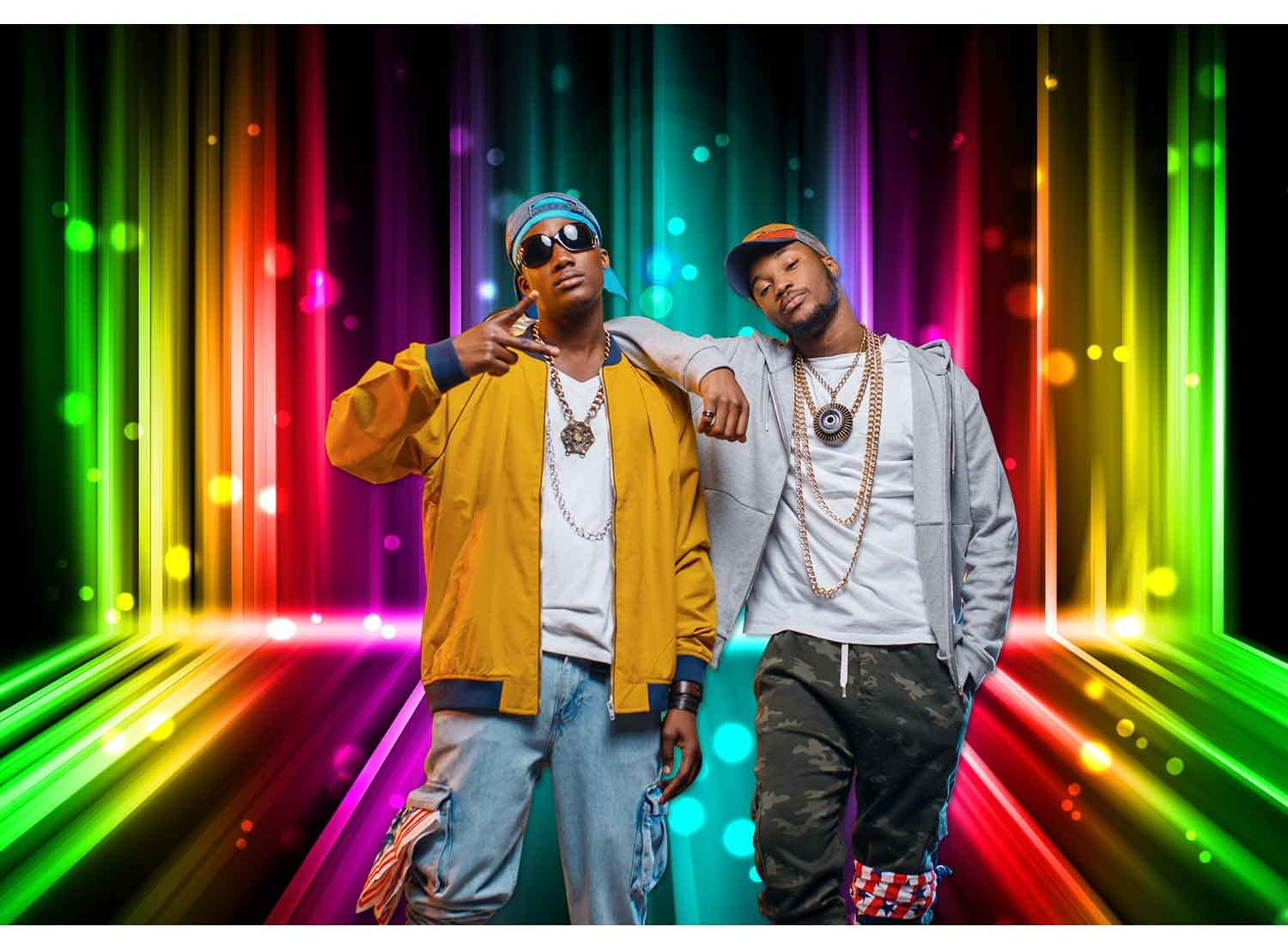 Sensfun Let'S Glow Party Backdrop Music Disco Dance Rainbow Neon Photography Background Birthday Newborn Photo Studio Vinyl Bann