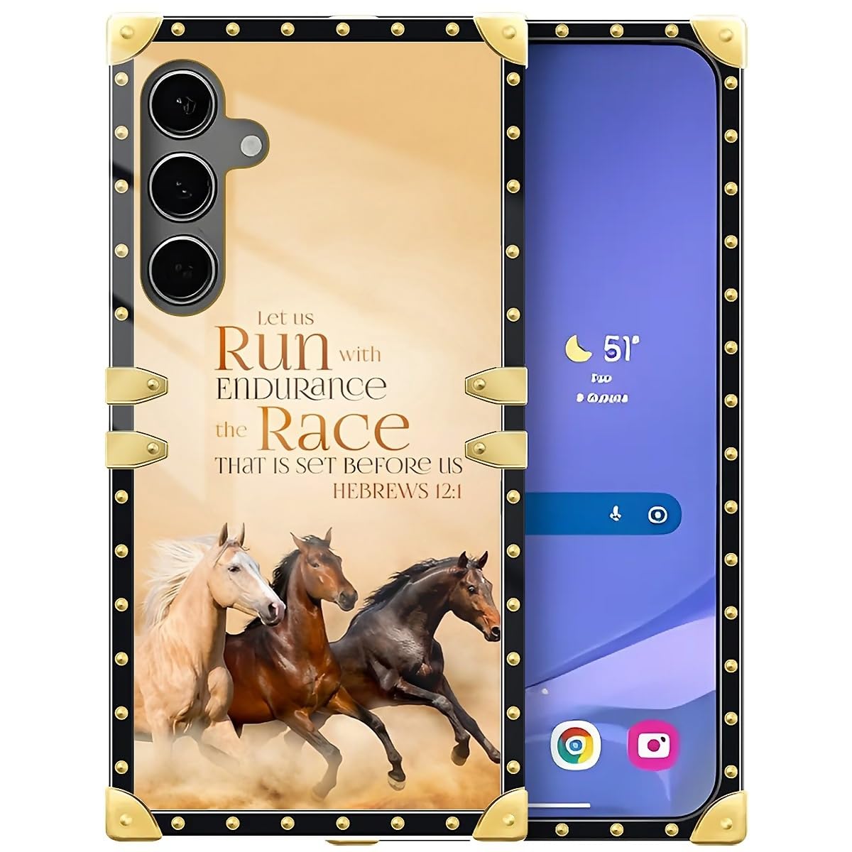 Tamefox Compatible With Samsung Galaxy S25 Ultra Case,Christian Positive Quotation Horse Exquisite Patterns Soft Tpu Shockproof 