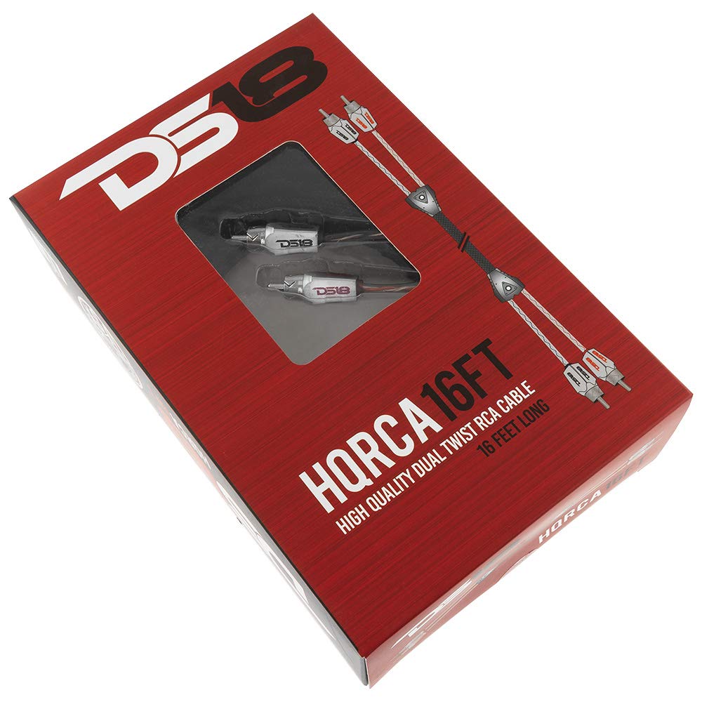 Ds18 Hqrca 16Ft Rca Stereo Audio Cable/Cord 16 Feet Dual Twist Wire For Noise Rejection | 2 Rca Male To 2 Rca Male Premium Sound