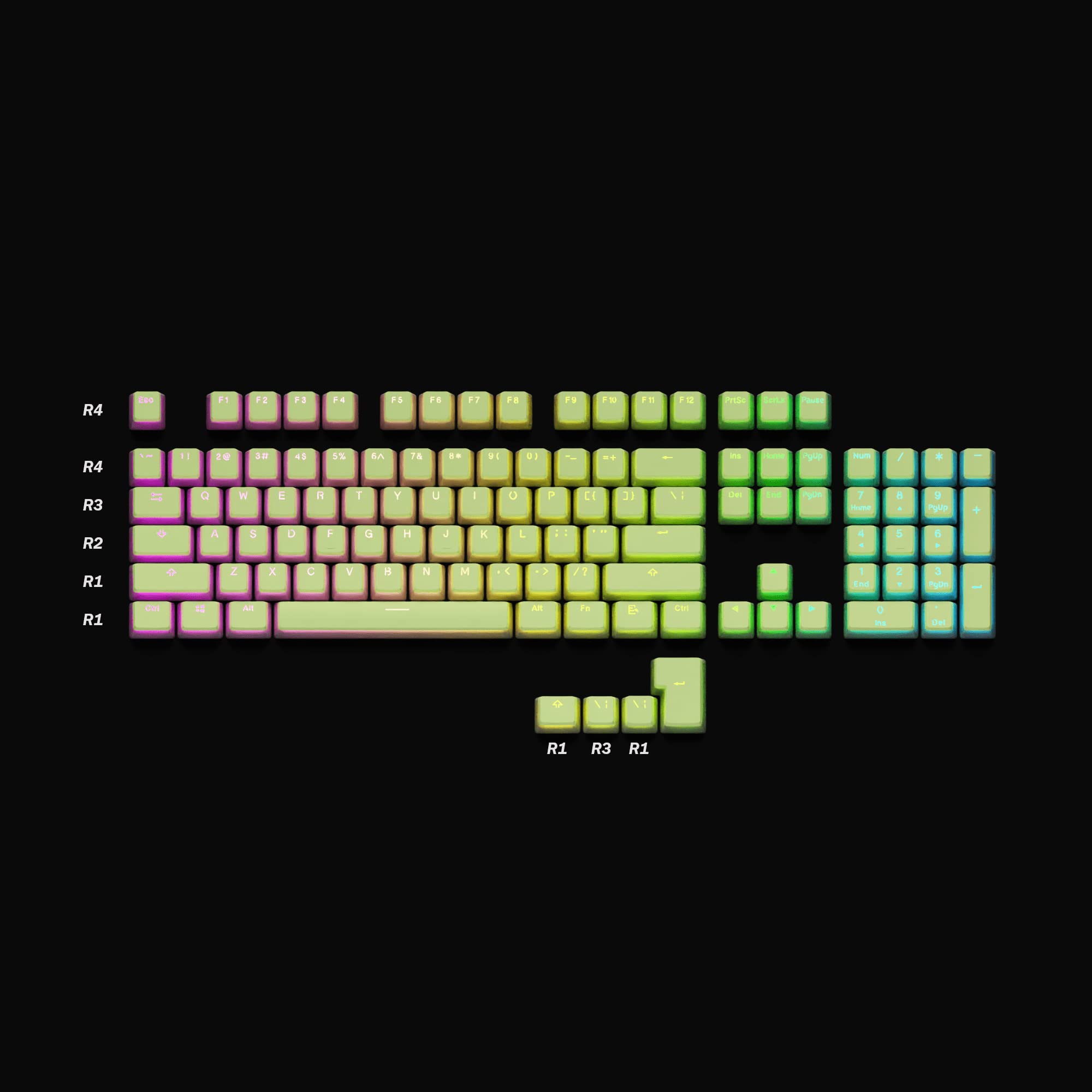 Hk Gaming Pudding Keycaps Set | Doubleshot Pbt Keycap Set | Full 112 Oem Profile Key Set | Ansi Us Layout | For Mechanical Keybo