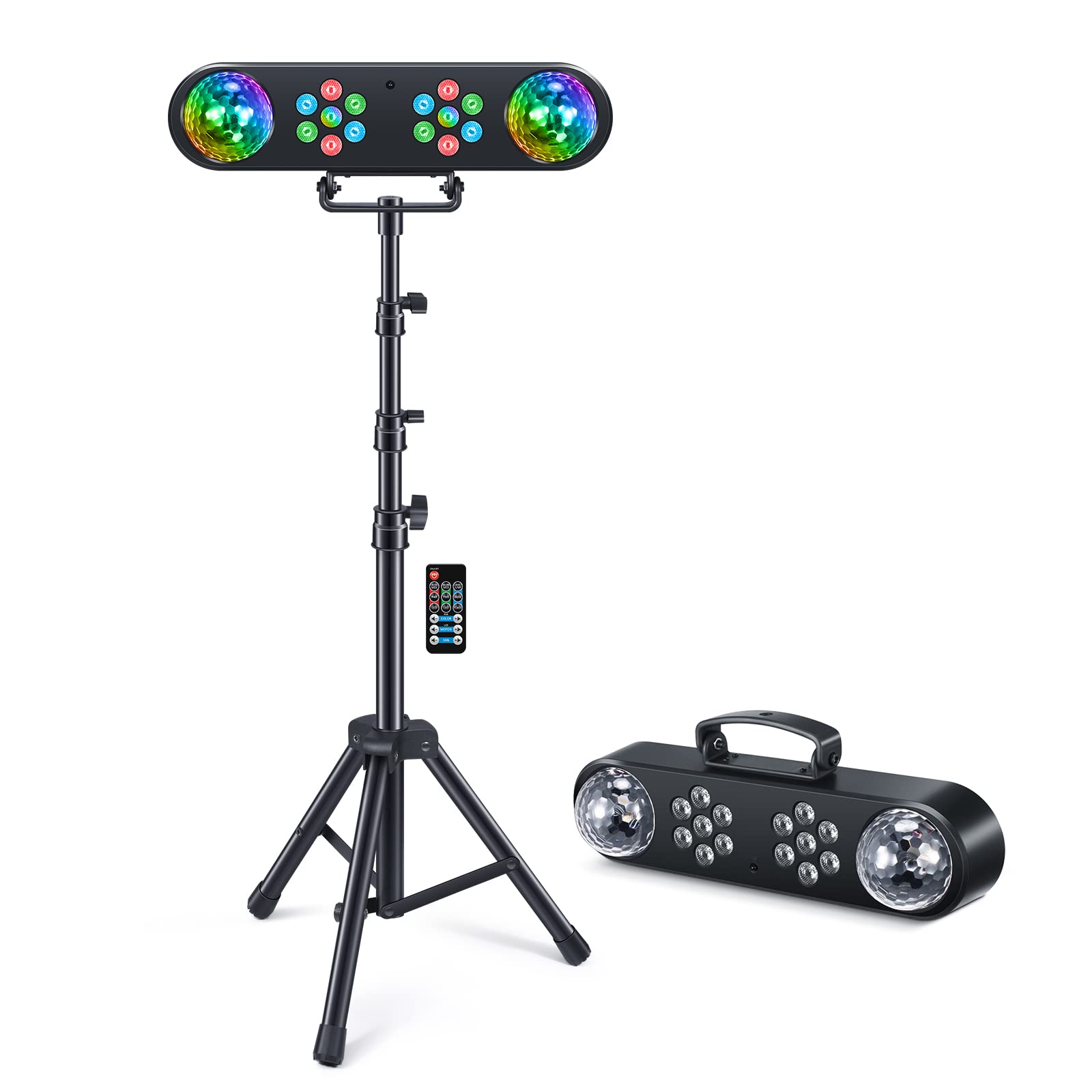 Dj Lights With Stand, Telbum Party Bar Light Set, Mobile Stage Lighting System Sound Activated Led Par Lights, For Move Band Dis