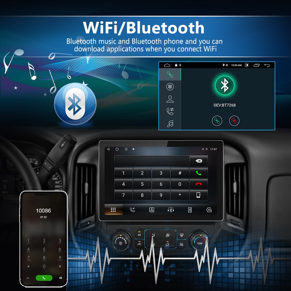 8 Core 13.1 Inch Touch Screen Car Radio Stereo For Chevy Silverado Gmc Sierra 2014-2018 Android 12 Wireless Carplay Android Auto