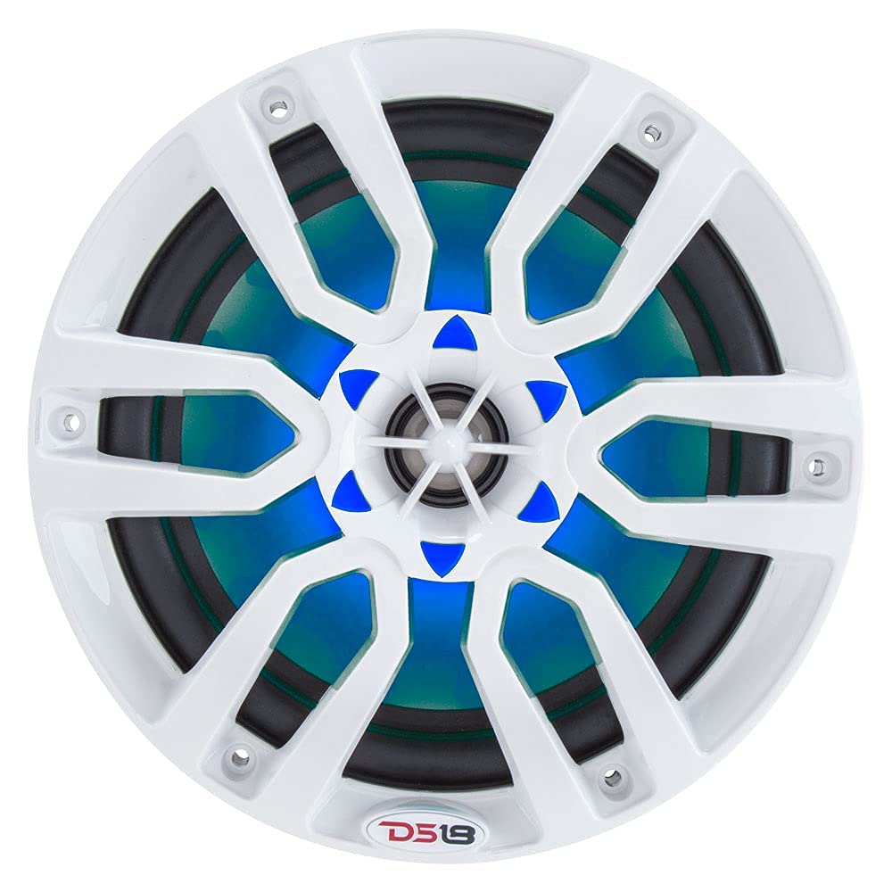 Ds18 Hydro Nxl-8 - High End Coaxial Speaker Pair - 2-Way Marine Speaker W/Integrated Rgb Lights - 375 Watt - 100% Uv Stable - Wa