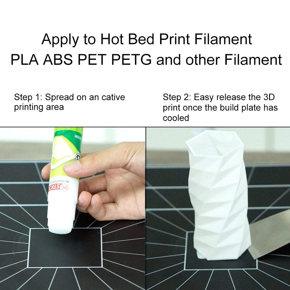 Aceirmc 3D Printer Glue Stick For Hot Bed Print Filament Pla Abs Pet Petg Washable Anti-Tilt Non-Toxic - 21G(Pack Of 3) (3Pcs)
