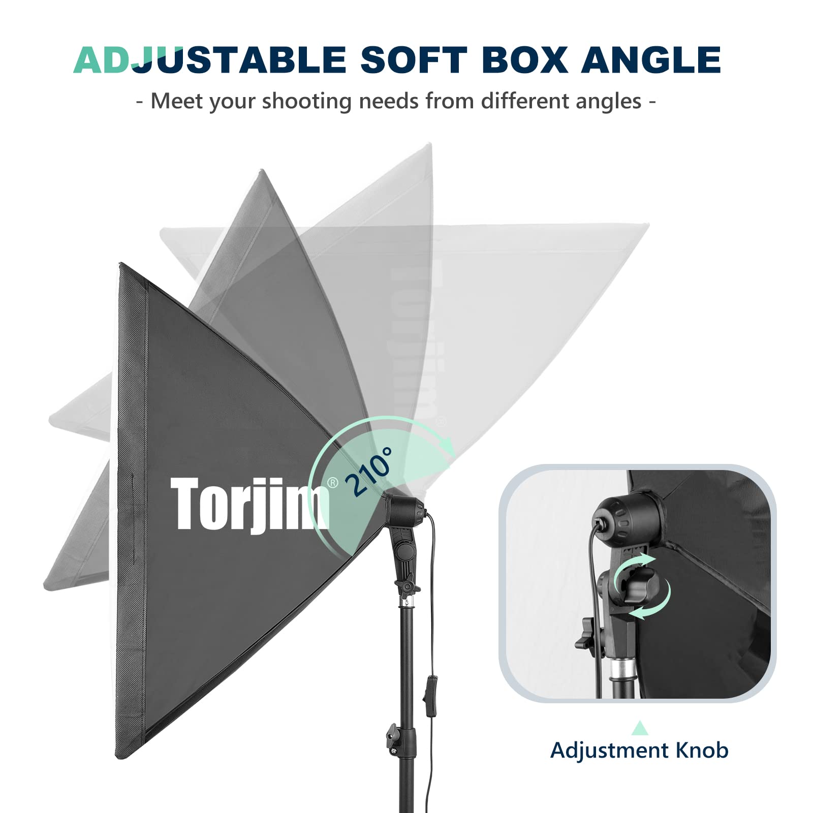 Torjim Softbox Photography Lighting Kit, 2Pcs 27' X 27' Professional Soft Box | 3000K 7500K 85W Led Bulbs With Remote, Photography Continuous Lighting Kit For Studio Lights, Portrait, Video Recording