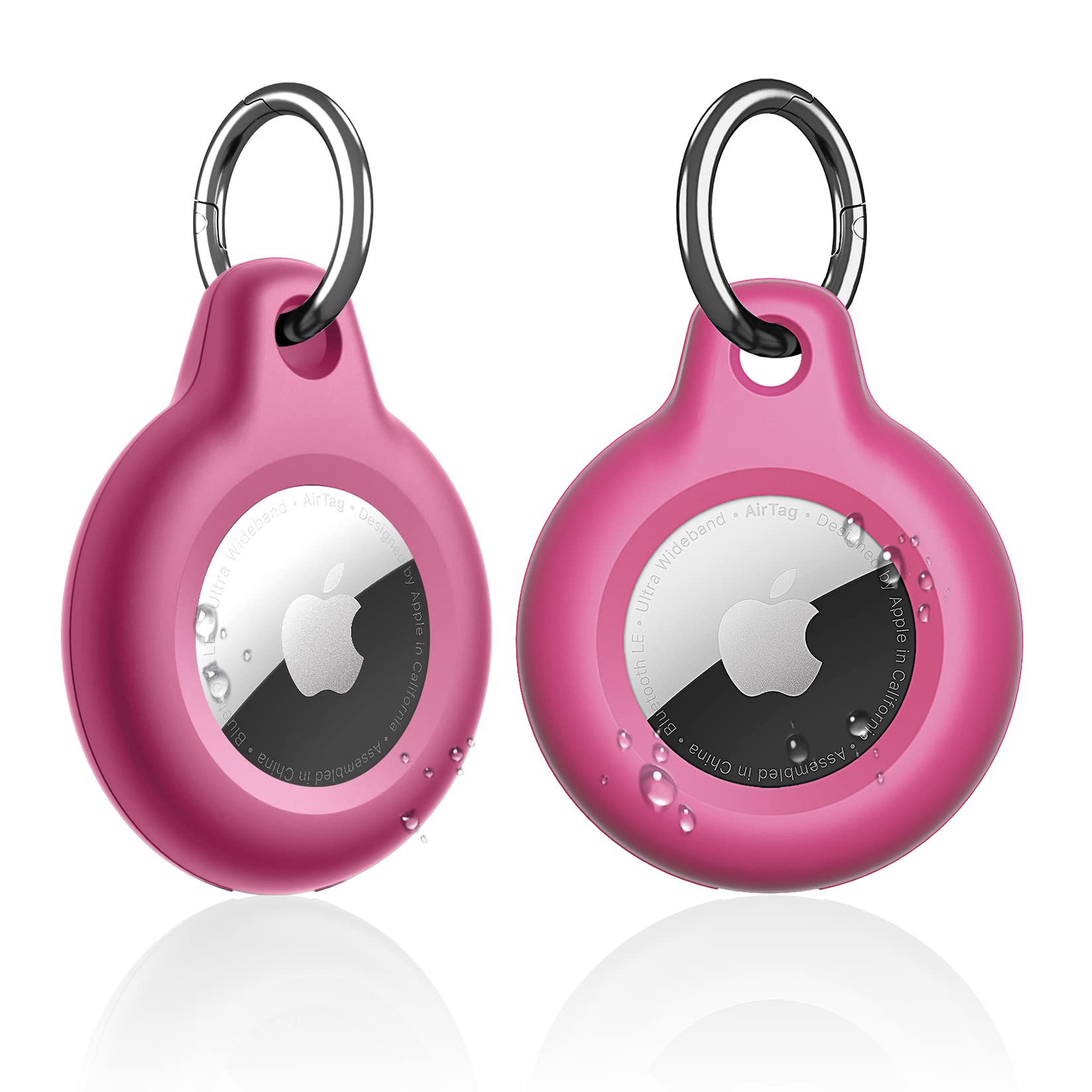 Supfine Waterproof Airtag Holder,2 Pack Air Tag Keychain,Full Body Protective Tracker Case With Loop Key Ring For Apple Tags,Ipx