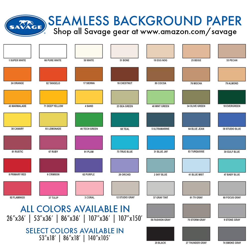 Savage Seamless Paper Photography Backdrop   Color #20 Black, Size 26 Inches Wide X 36 Feet Long, Backdrop For Tabletop Product Photography And Crafting   Made In Usa