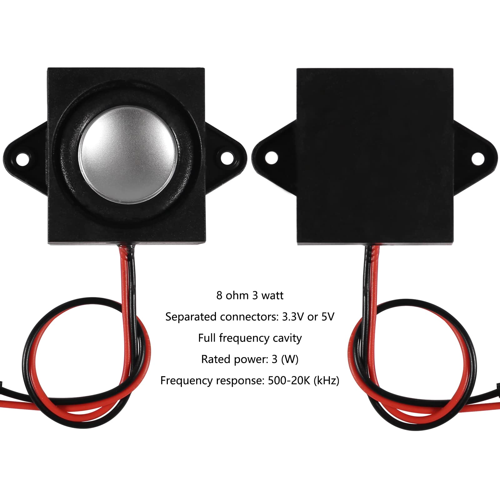 Dweii 4Pcs 3 Watt 8 Ohm Single Cavity Mini Speaker Full Range Cavity Mobile Portable Advertising Machine Speaker Connector Separ