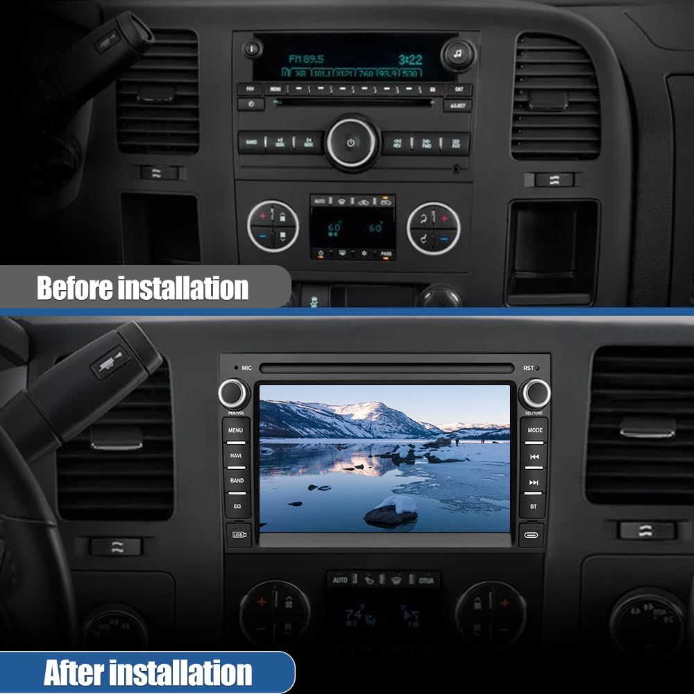 Awesafe Car Stereo Radio For Chevy Silverado Chevrolet Gmc Buick Yukon, Android 13 Carplay Android Auto Bluetooth Touch Screen H