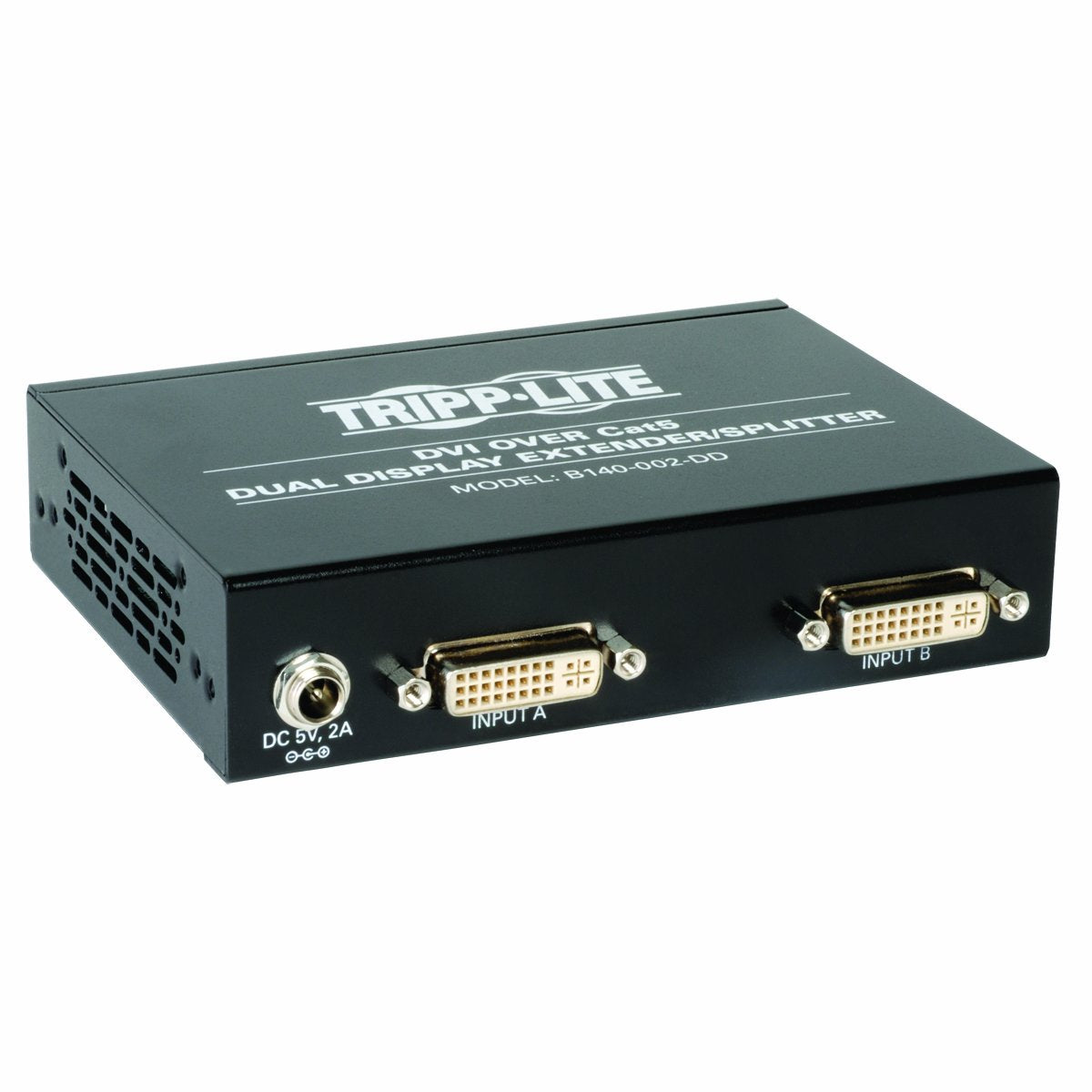 Tripp Lite 2-Port Dual Display DVI over Cat5 / Cat6 Extender Splitter, Transmitter 1920x1080 at 60Hz(B140-002-DD)