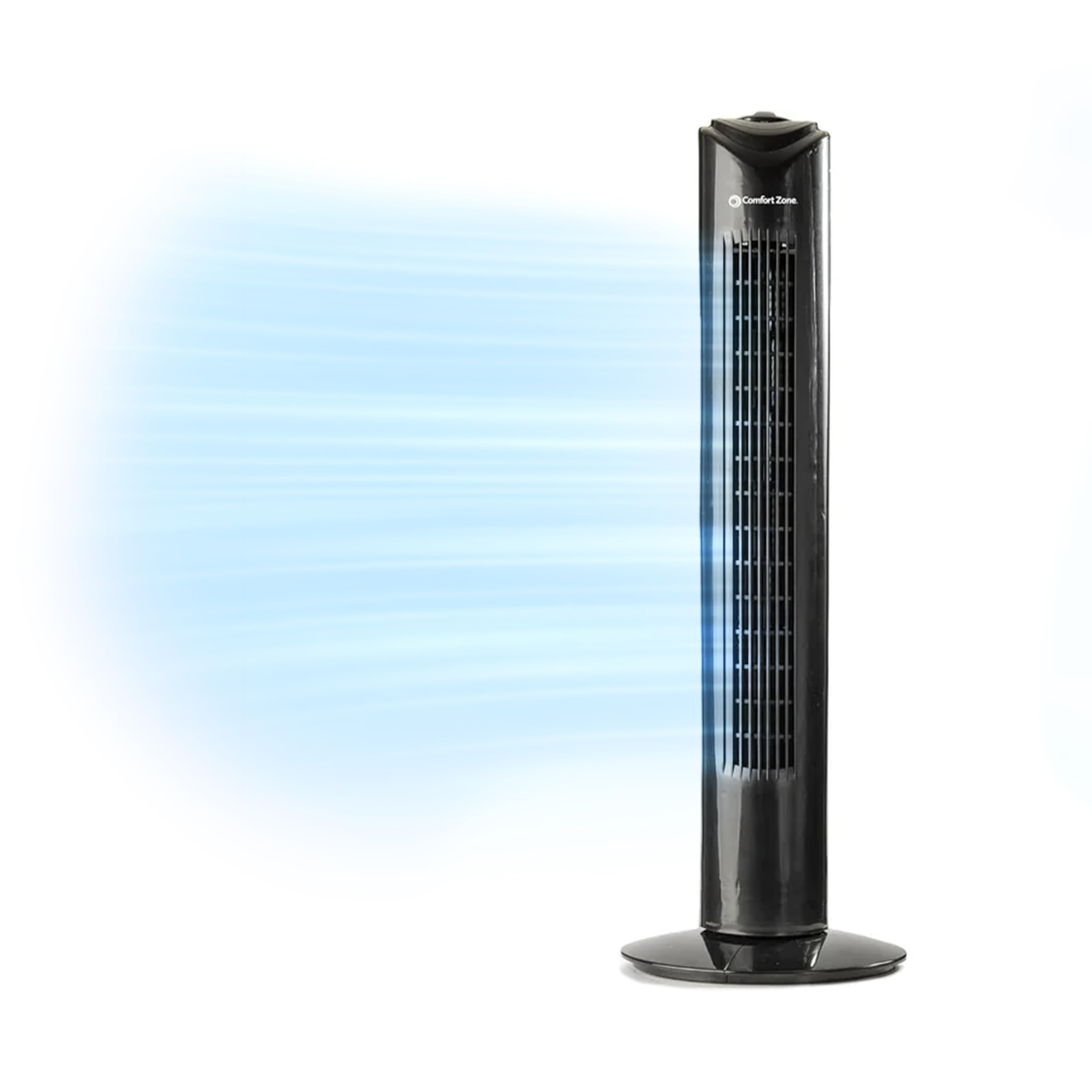 Comfort Zone Oscillating Portable Tower Fan, 32 Inch, 3 Speed, 90 Degree Oscillation, Portable Built In Carry Handle, Quiet Oper