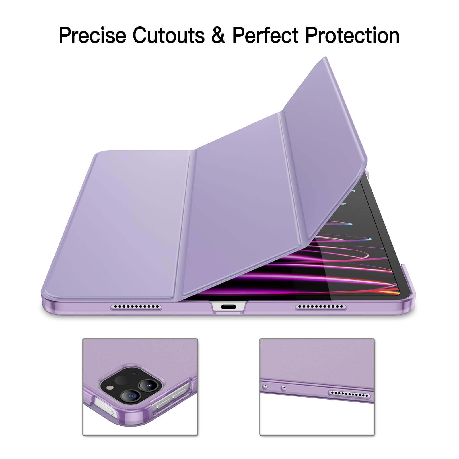 Jetech Case For Ipad Pro 12.9-Inch (6Th/5Th Generation, 2022/2021 Model), Slim Stand Hard Back Shell Smart Cover With Auto Wake/