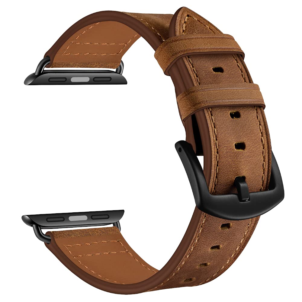 Cinors Leather Band Compatible With Apple Watch Ultra2 49Mm Vintage Big Bands Dark Brown Extra Large Xl Replacement Strap For Iw