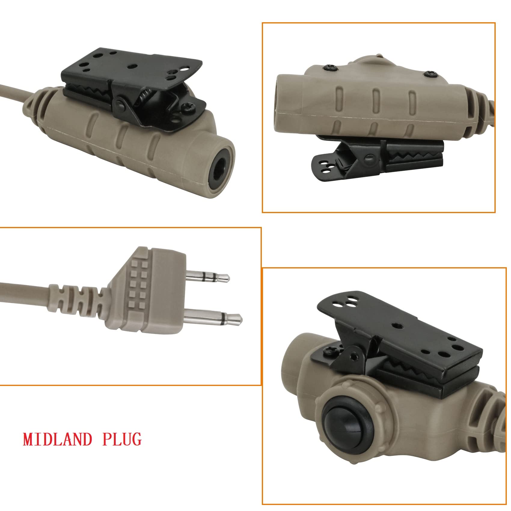 Hearfalcom U94 Ptt Tactical Headset Adapter V2 Ptt Push To Talk Adapter Midlan 2 Pin Ptt Compatible With Civilian Version Tactic