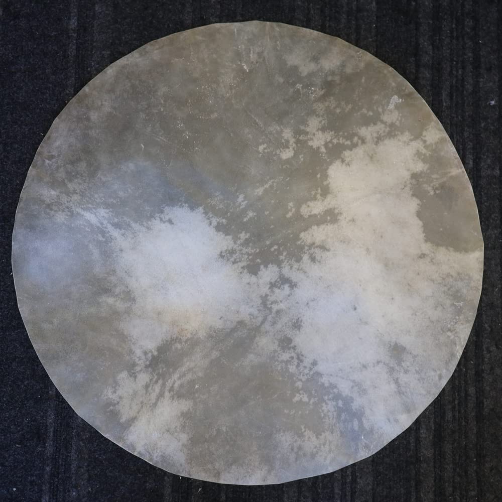 Zaza Percussion   Goatskin For Darbuka Doumbek Drum, Goat Skin For Djembe Natural Flat Round Goat Skin Head 23''