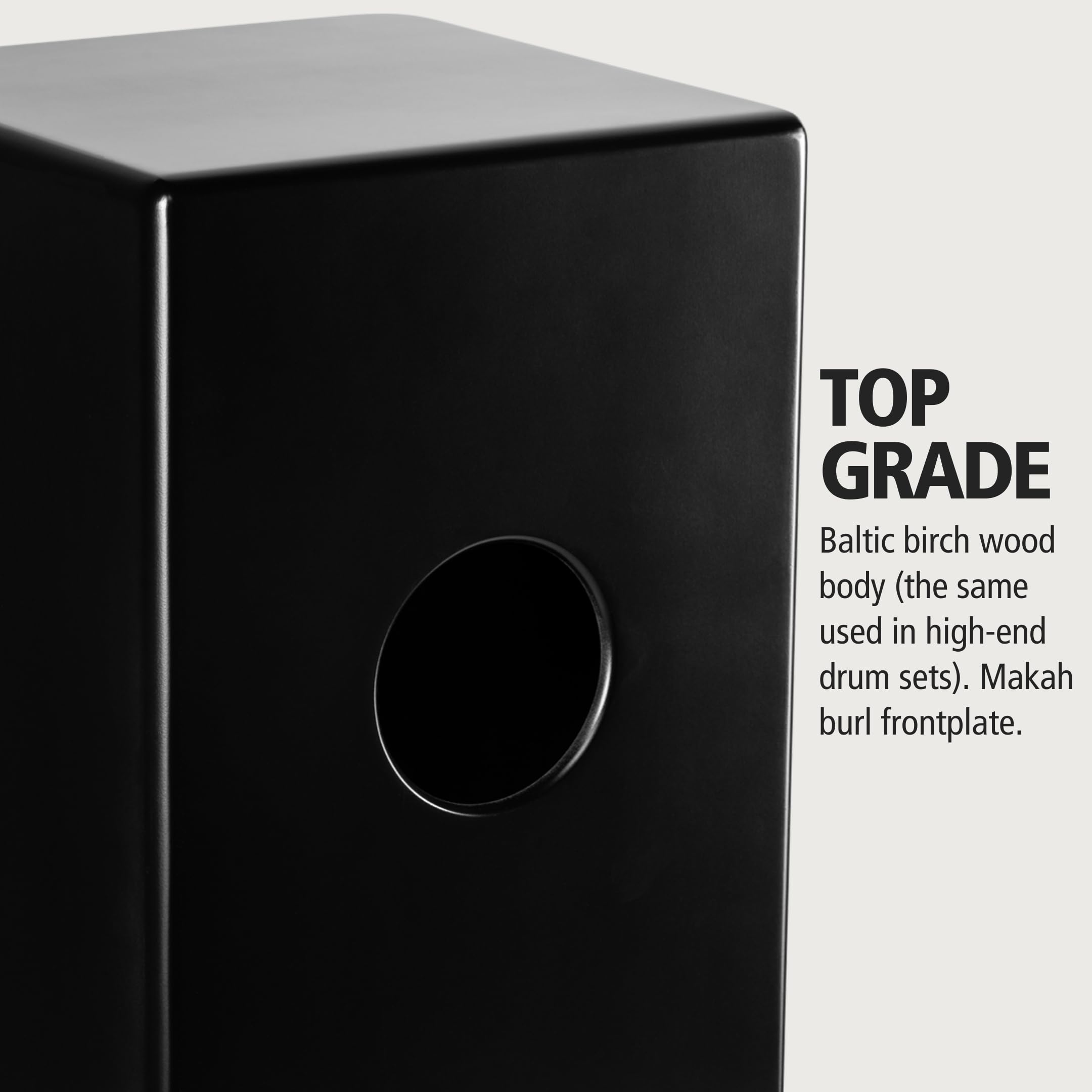 Meinl Pickup Cajon Box Drum With Internal Strings For Snare Effect   Not Made In China   Makah Burl Frontplate / Baltic Birch Body, Woodcraft Professional, 2 Year Warranty (Pwcp100Mb)