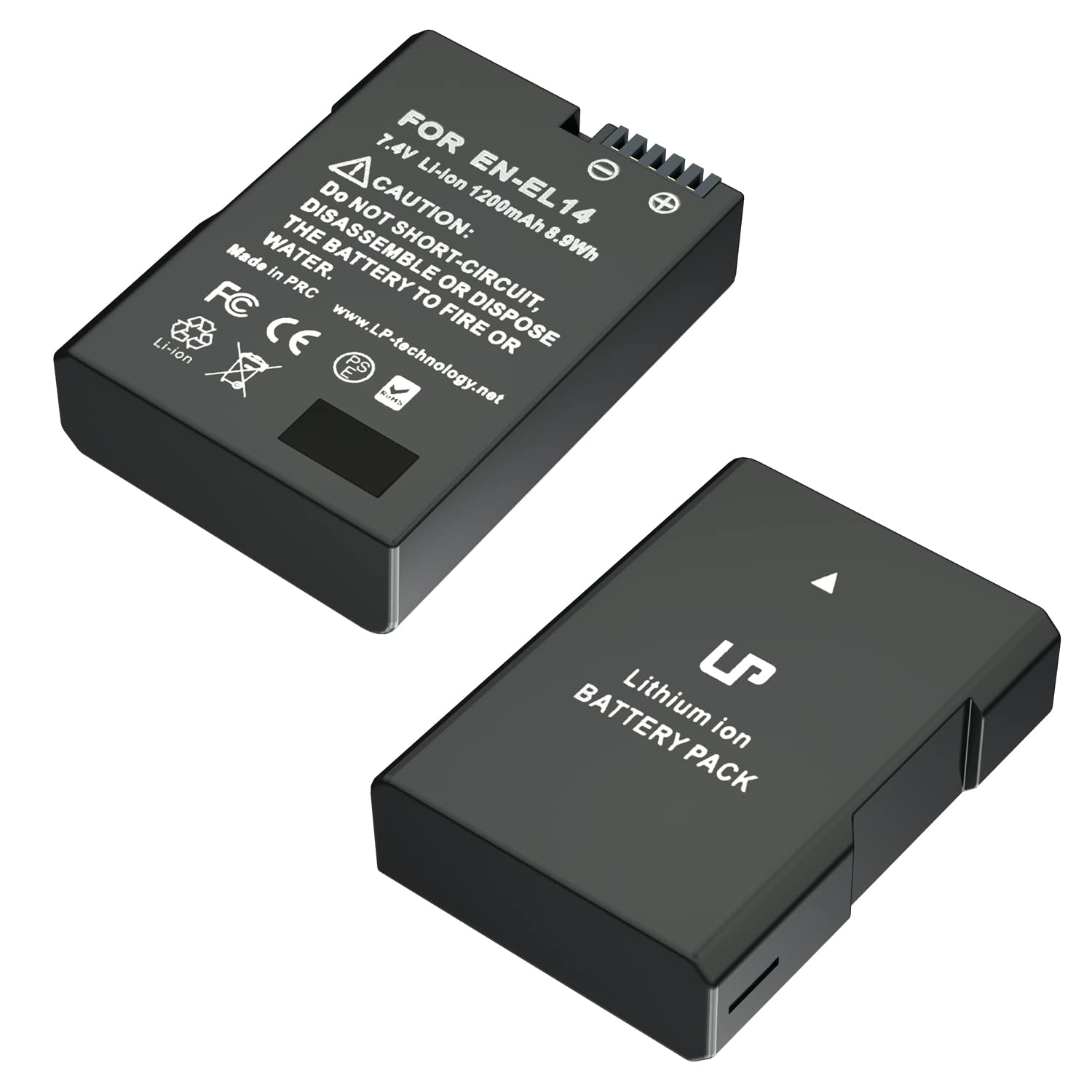 En El14 Battery Pack, Lp 2 Pack En El14A Replacement Battery, Compatible With D3500, D5600, D3300, D5100, D5500, D3100, D3200, D