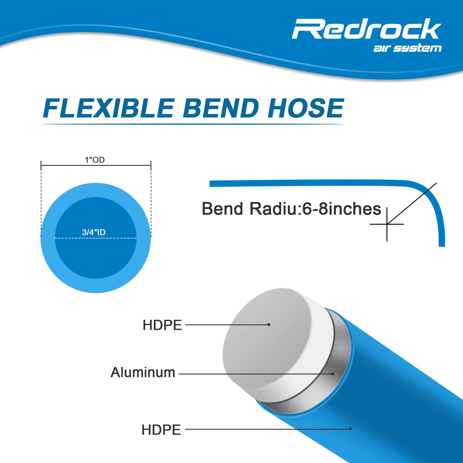 Compressed Air Piping System Pressured Leak Proof Easy To Install 3/4'' X 100 Feet Hdpe Aluminum Air Line Kit Air Compressor Hos