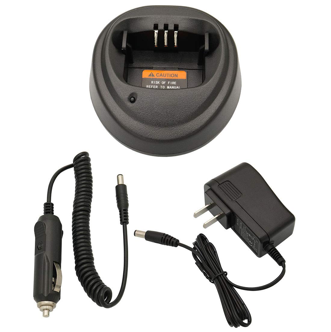 Desktop Charger Dc 12V/24V Car Charger Compatible With Motorola Cp200 Cp340 Cp360 Cp380 Cp040 Cp140 Pm400 Pr400 Nntn4496 Nntn449