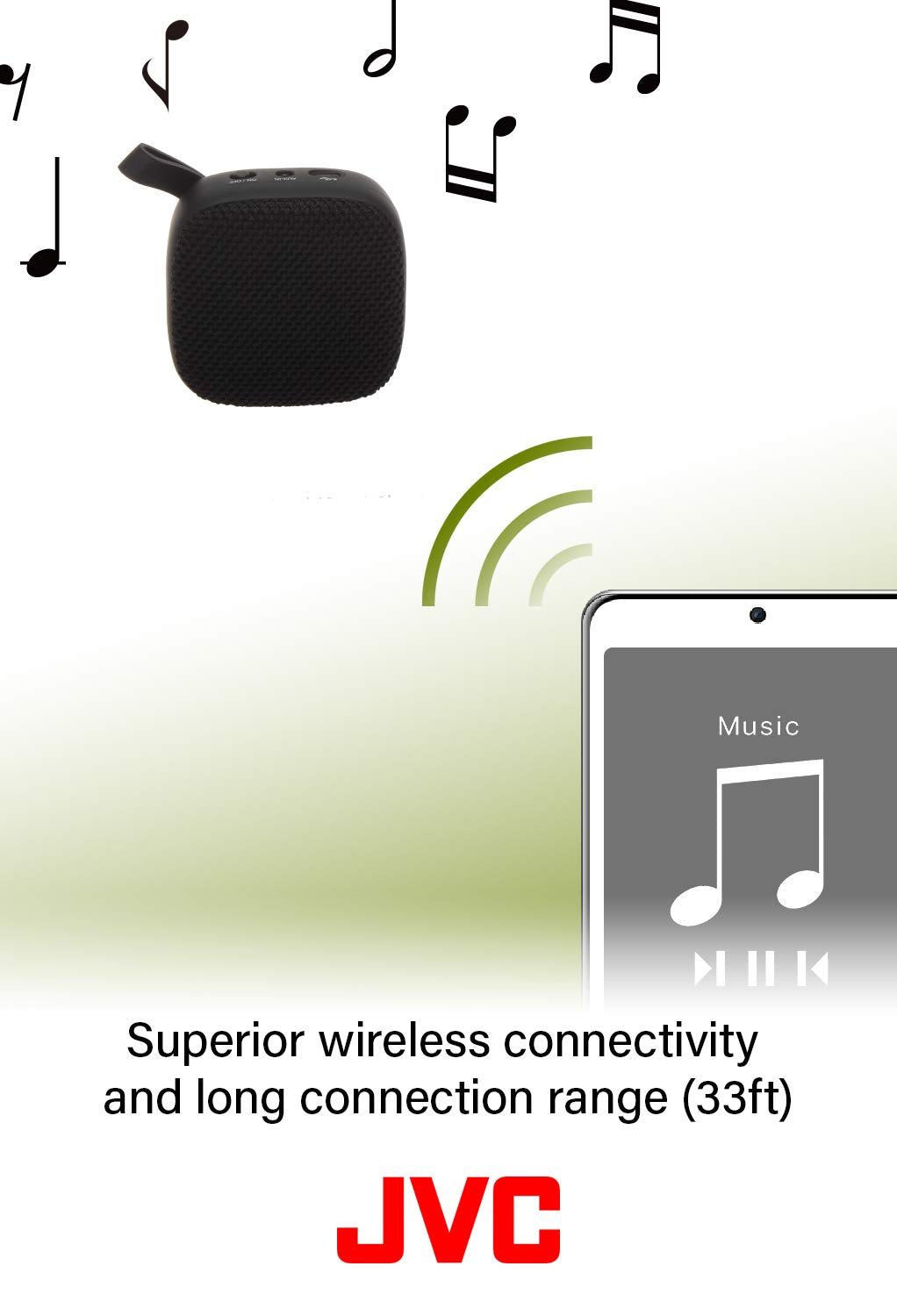 Jvc Portable Wireless Speaker With Surround Sound Bluetooth 5.0 7 Hour Battery Life   Spsa1Btb (Black)