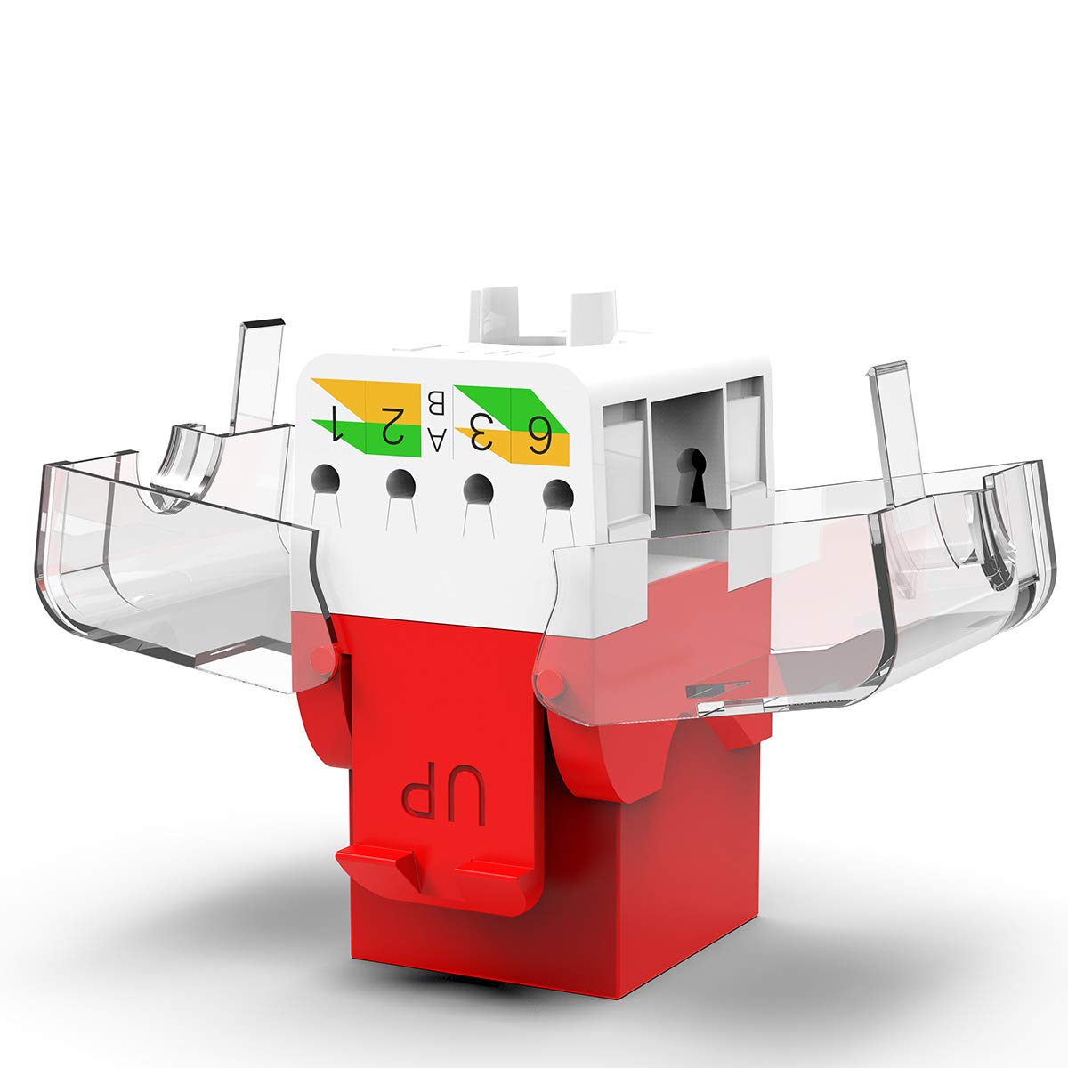 Ampcom Cat6 Keystone Jack Tool Less Rj45 Utp, No Punch Down Tool Required Module Coupler  10 Pack Red