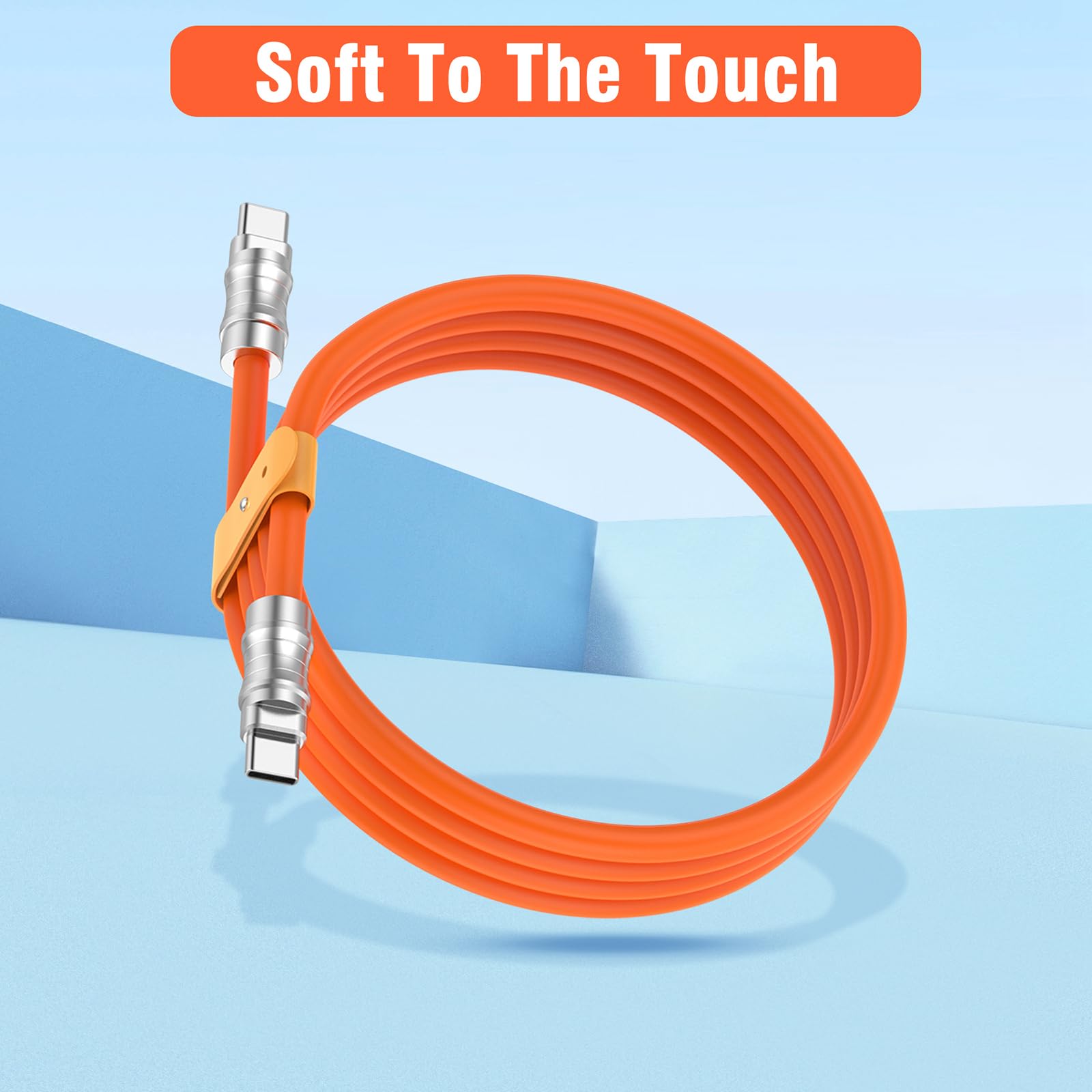 Iyuanepro Usb C To Usb C Silicone Cable 2Pack 6.6Ft, Ultra Flexible & Soft Usb Type C 100W Fast Charging Cable, Geek Industrial