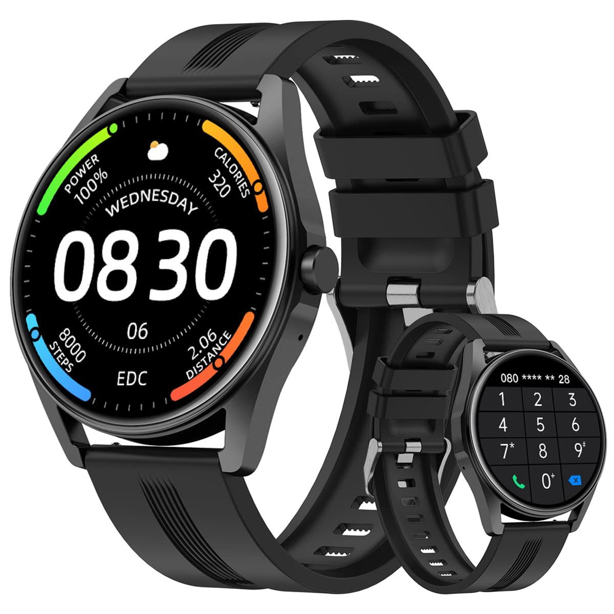 Huakua Smart Watches For Men Women (Answermake Calls) Compatible With Iphoneandroid Phones, Reloj Para Hombre Mujer Round Fitnes