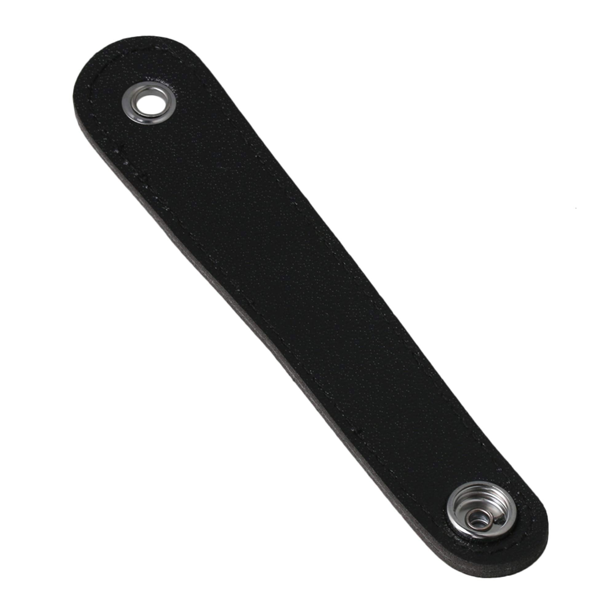 Yibuy Black Faux Leather Adjustable Accordion Bellows Straps With Buckles For Bass Accordion Pack Of 2