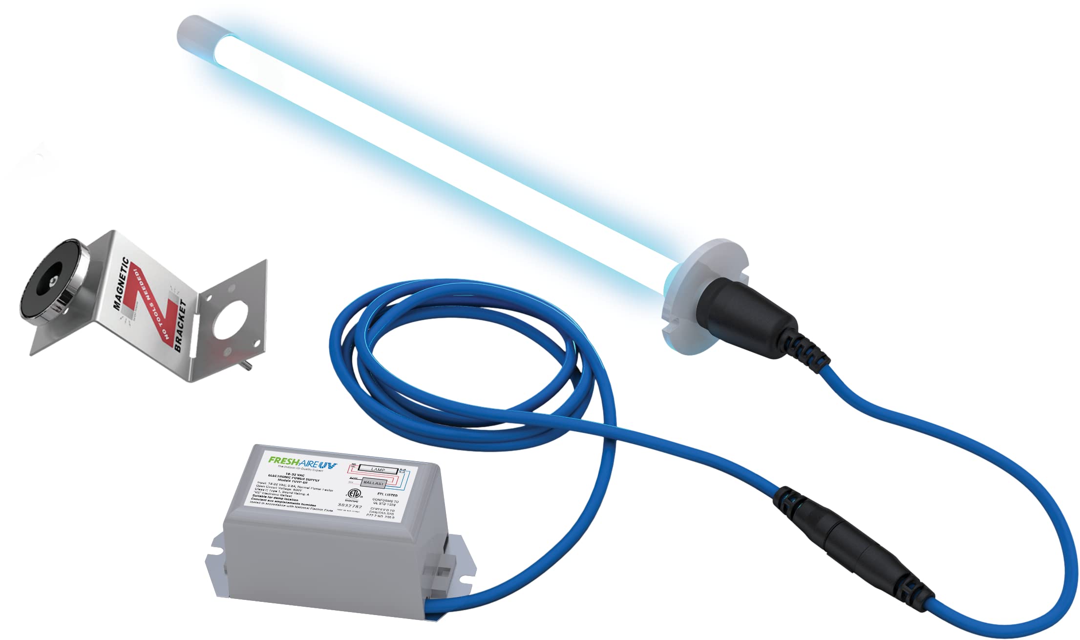 Fresh Aire Blue Tube 24 Volt Uv Light Hvac Air Purification System, Includes 1 Year Uvc Lamp #Tuv Bter