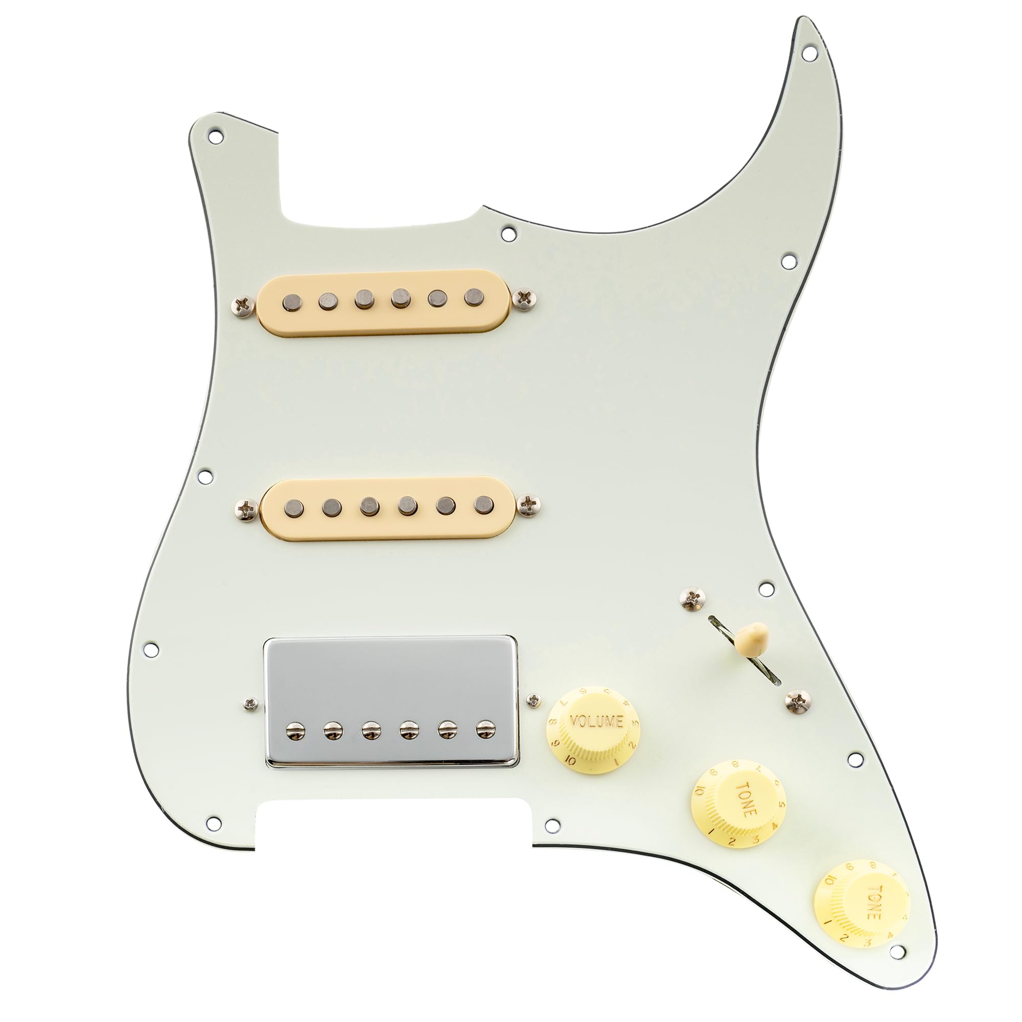 Musiclily Pro HSS Pre-wired Pickguard ST Guitar Loaded Pickguard with Artec Alnico 5 Single Coil Humbucker Pickups for American/